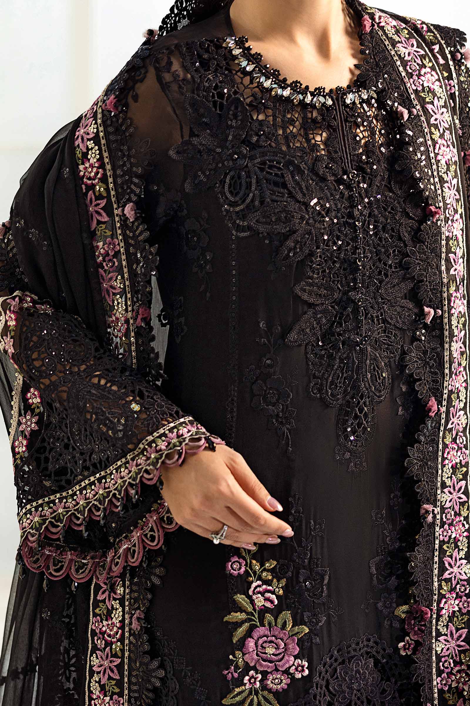 Maria B Unstitched Embroidered Chiffon Collection 25