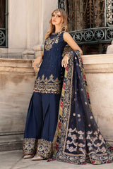 Unstitched Embroidered Cotton Satin Suit  Maria B