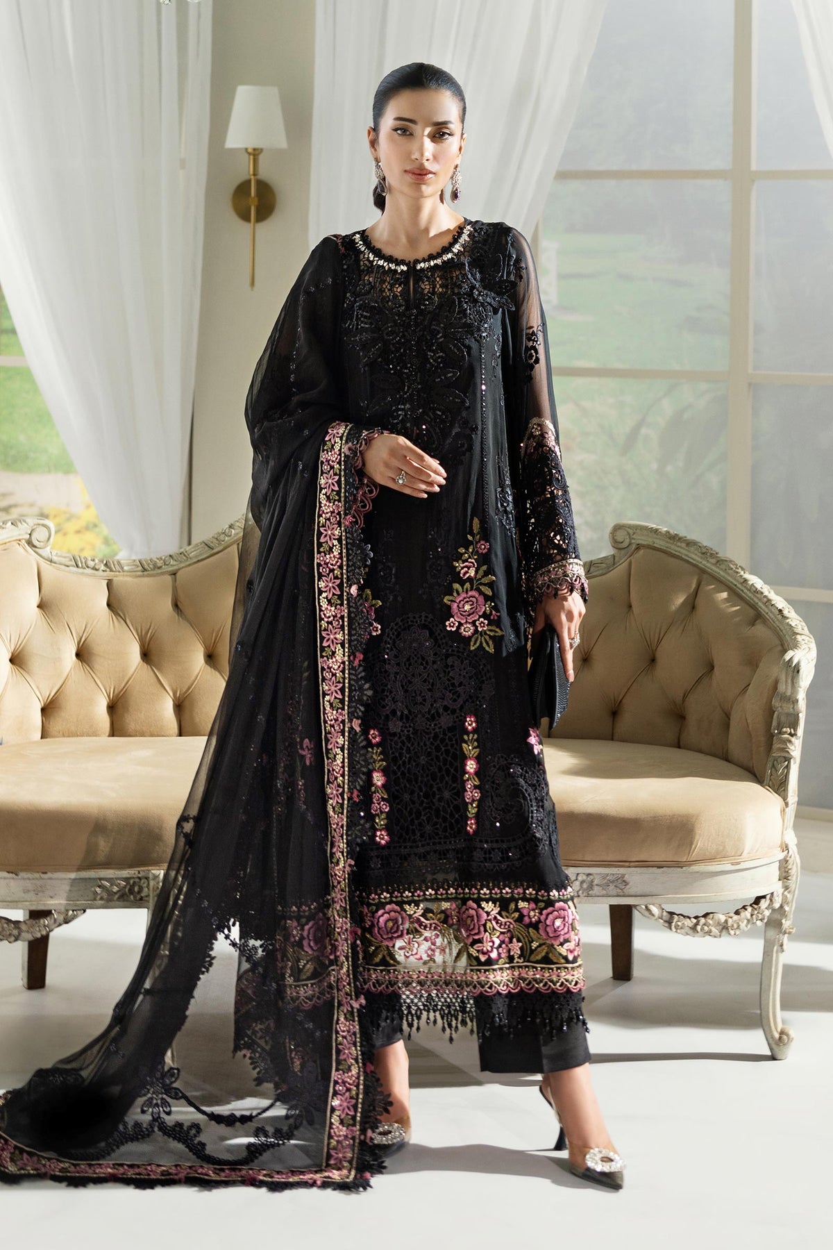 Maria B Unstitched Embroidered Chiffon Collection 25