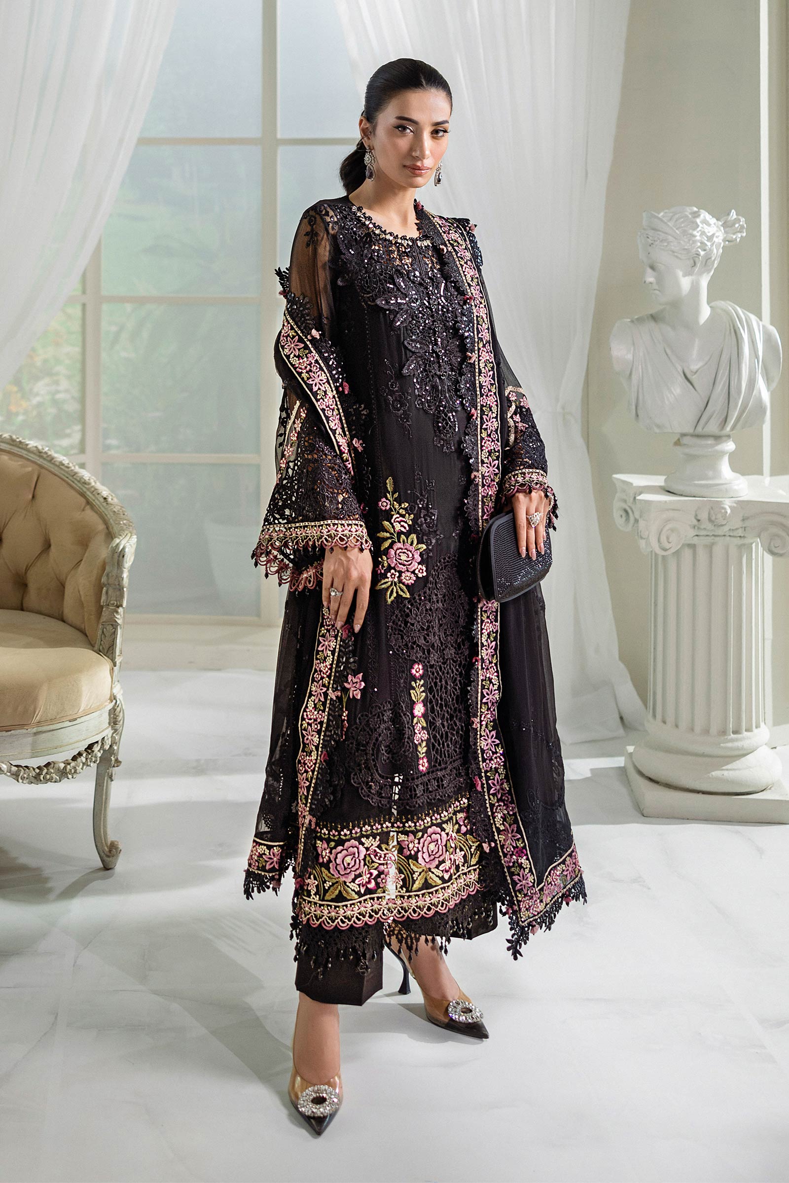Maria B Unstitched Embroidered Chiffon Collection 25