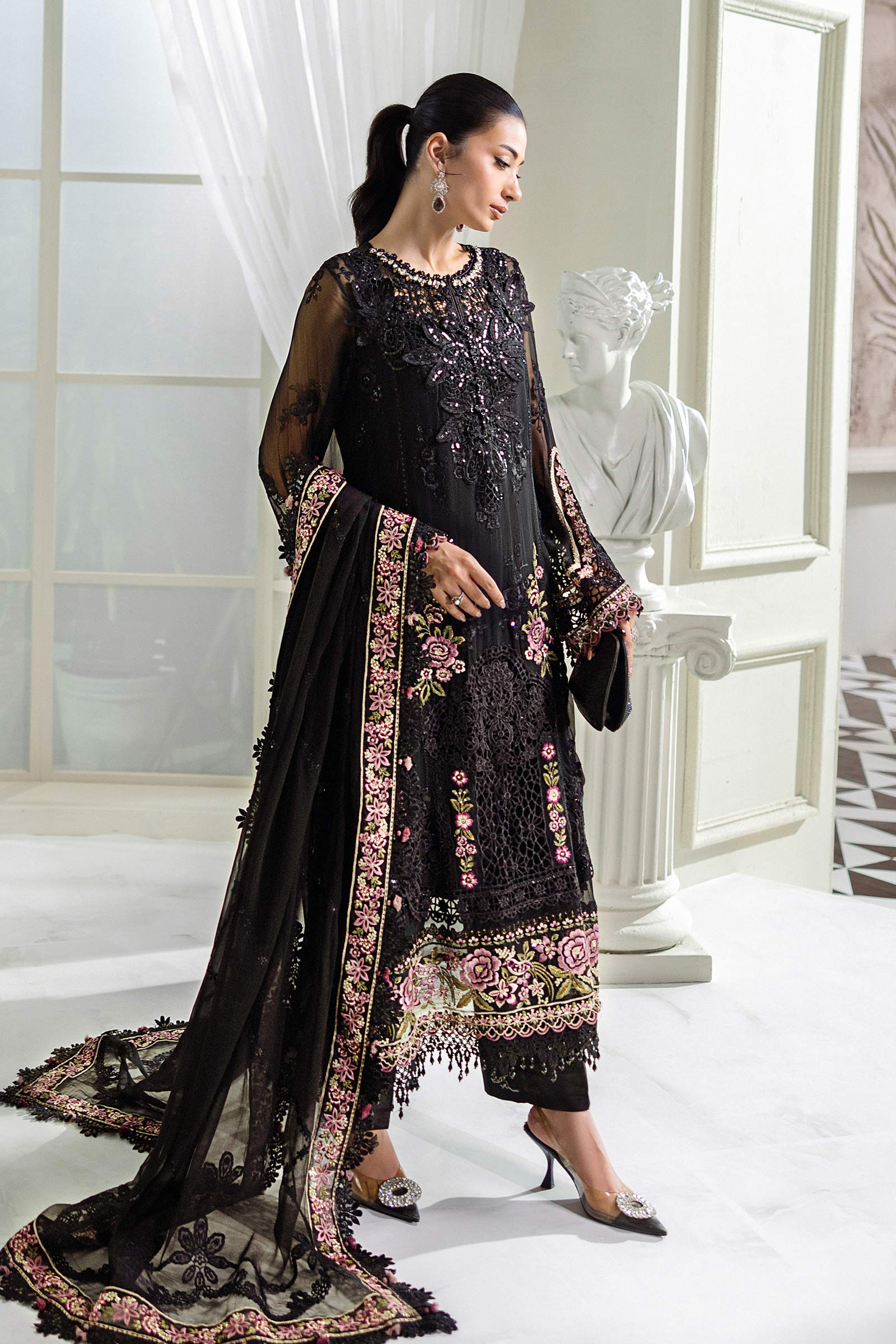 Maria B Unstitched Embroidered Chiffon Collection 25