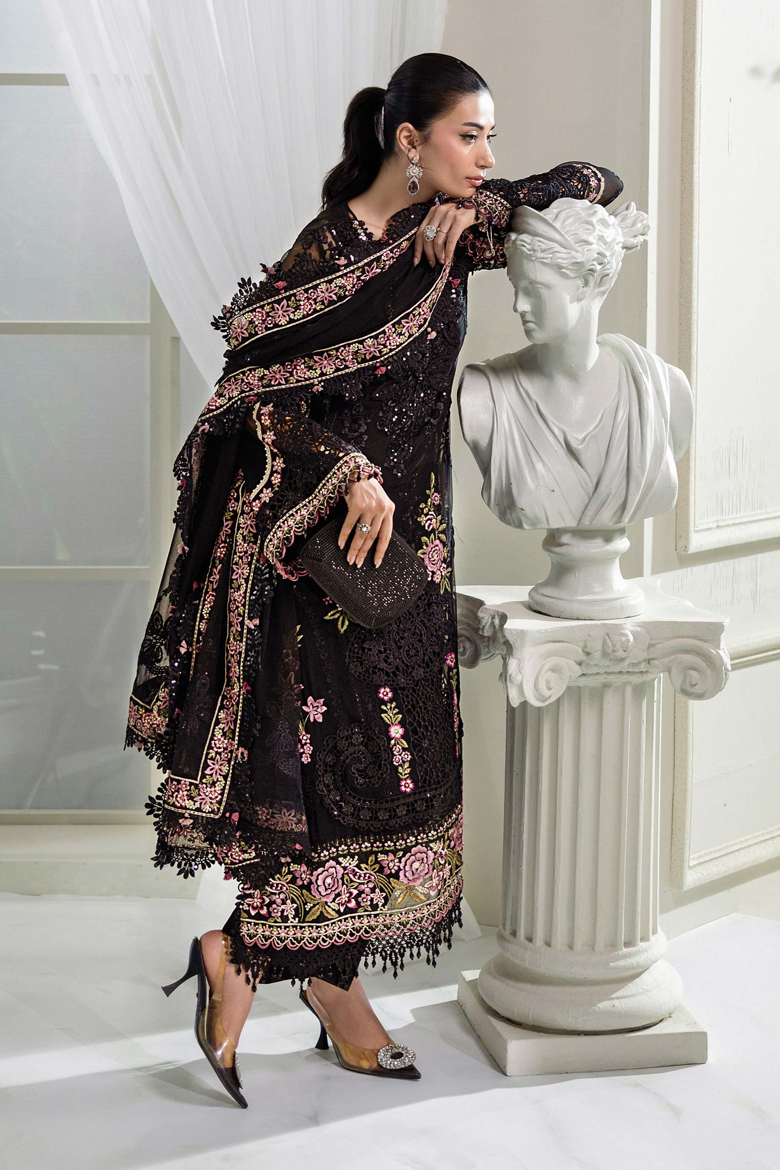 Maria B Unstitched Embroidered Chiffon Collection 25