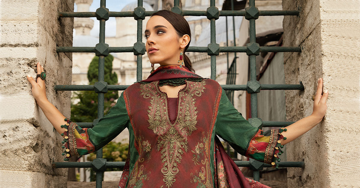 M Prints 3 Piece Unstitched Printed Cambric Suit By Maria B 24