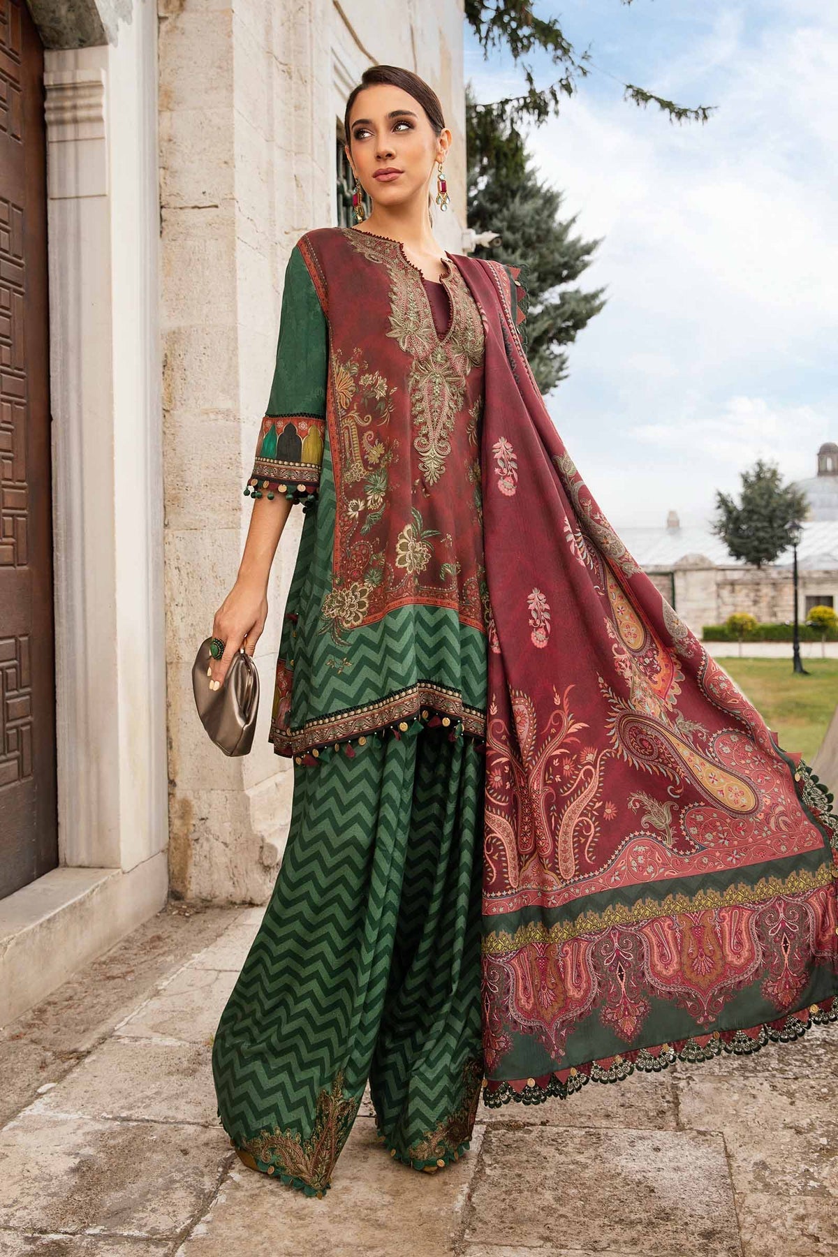 M Prints 3 Piece Unstitched Printed Cambric Suit By Maria B 24