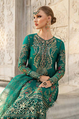 Unstitched Embroidered Cotton Satin Suit  Maria B