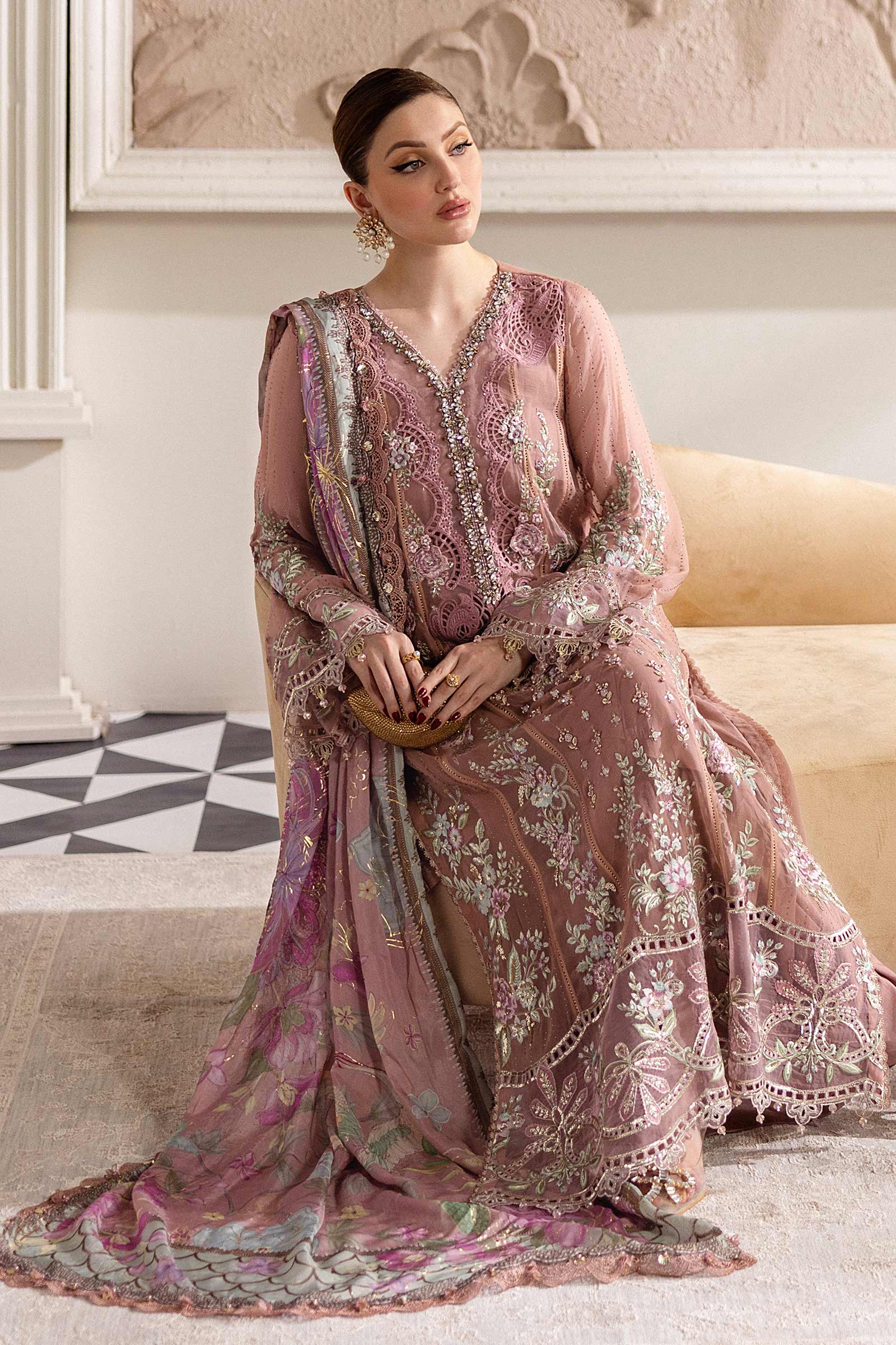 Maria B Unstitched Embroidered Chiffon Collection 25
