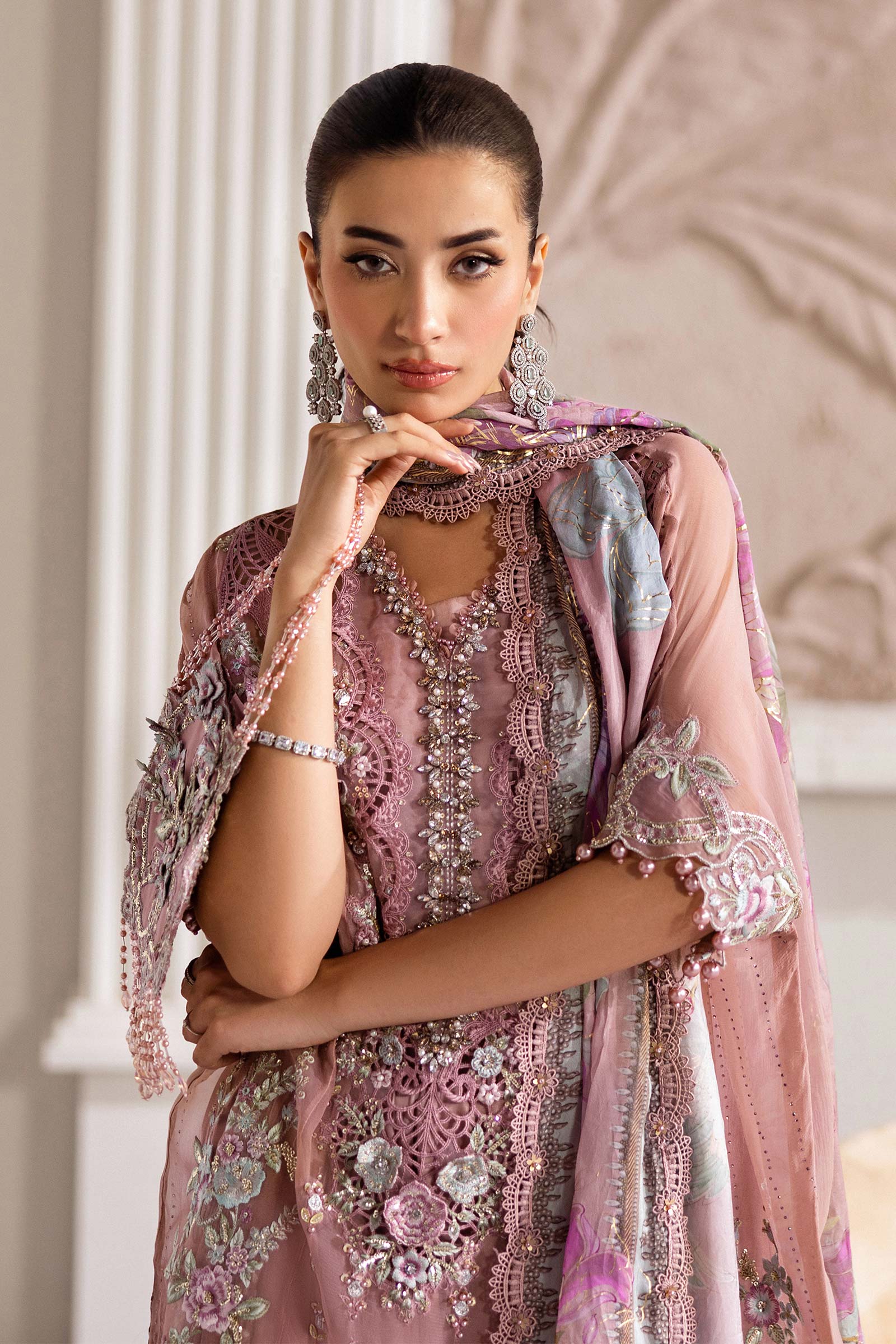 Maria B Unstitched Embroidered Chiffon Collection 25
