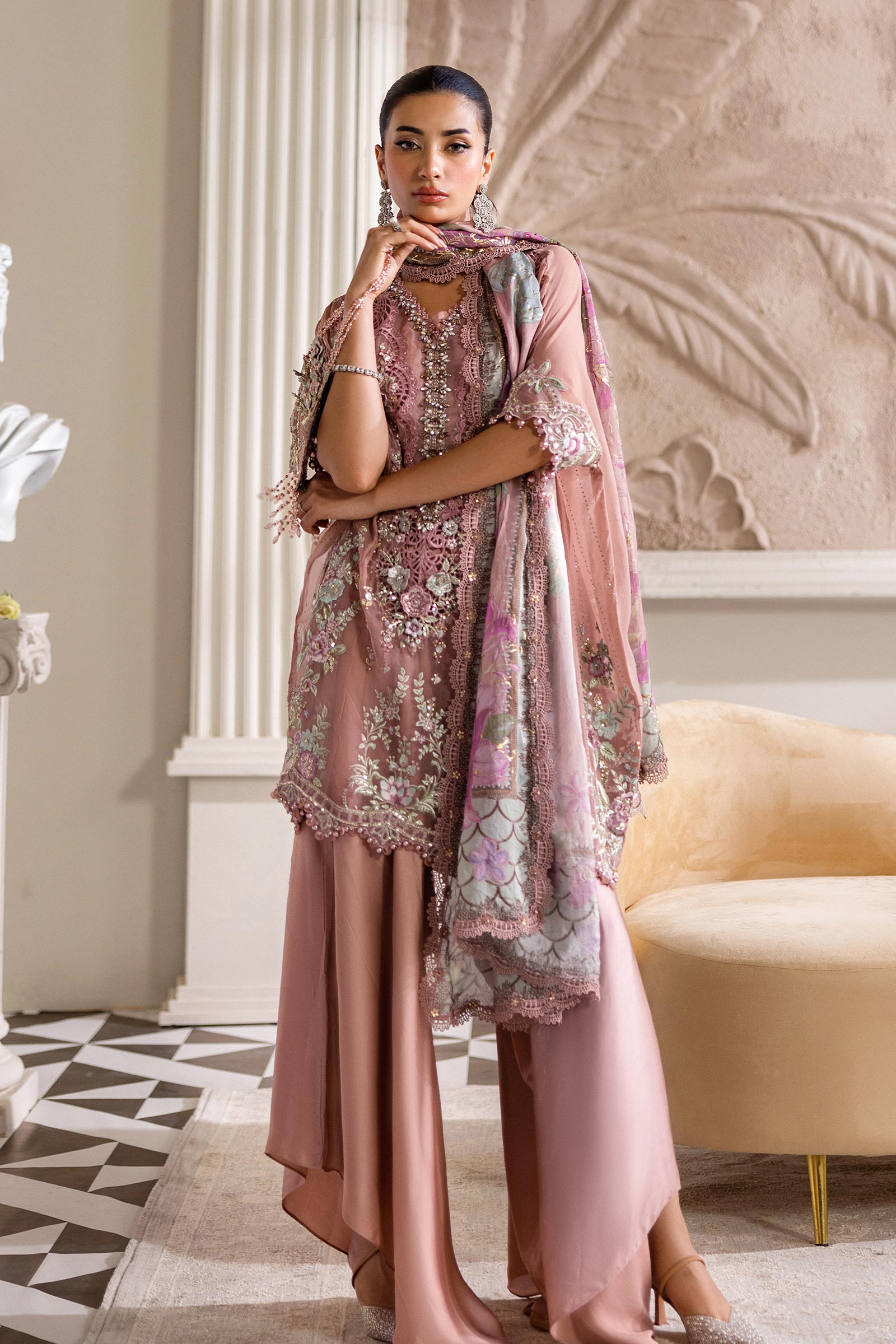 Maria B Unstitched Embroidered Chiffon Collection 25