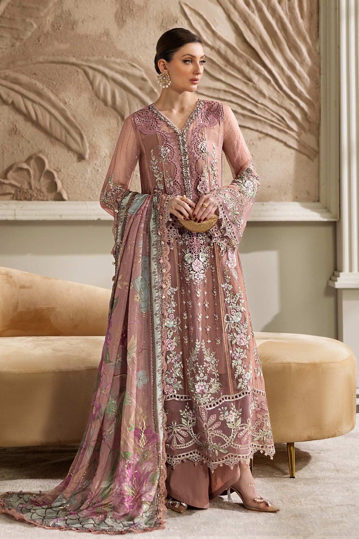 Maria B Unstitched Embroidered Chiffon Collection 25