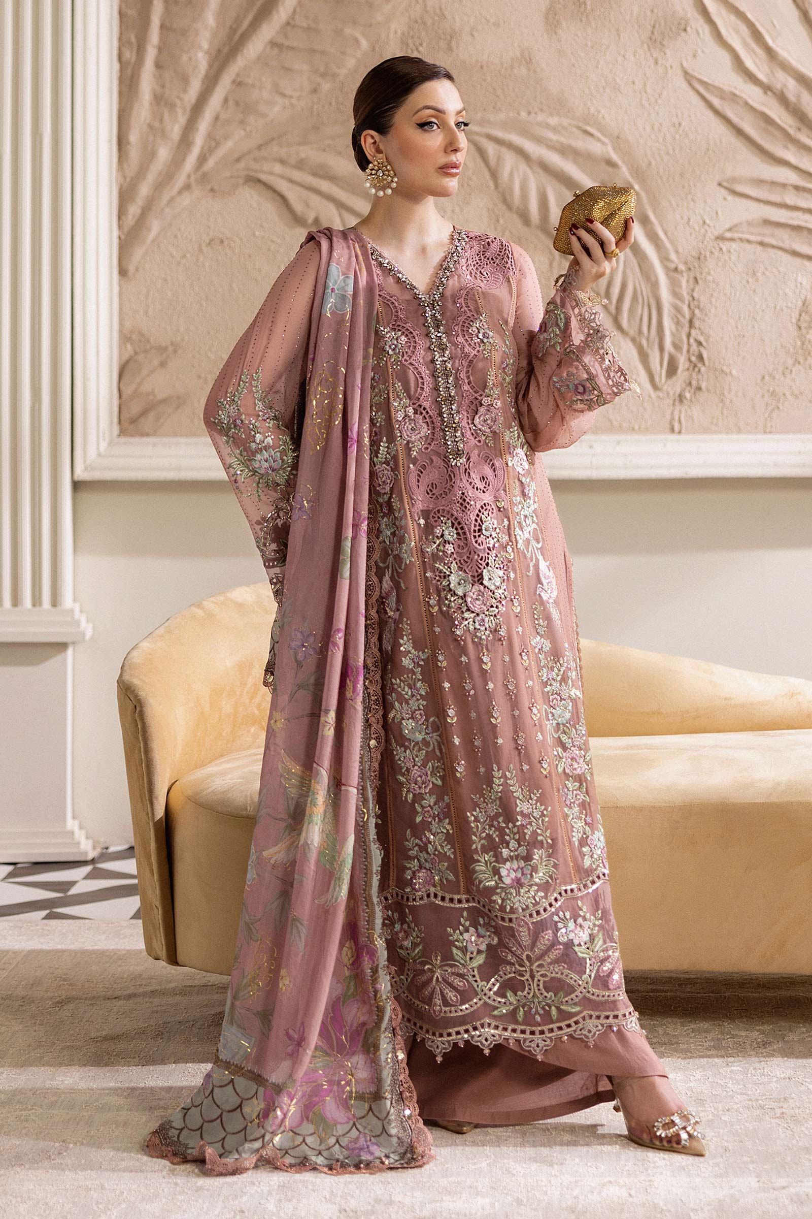 Maria B Unstitched Embroidered Chiffon Collection 25