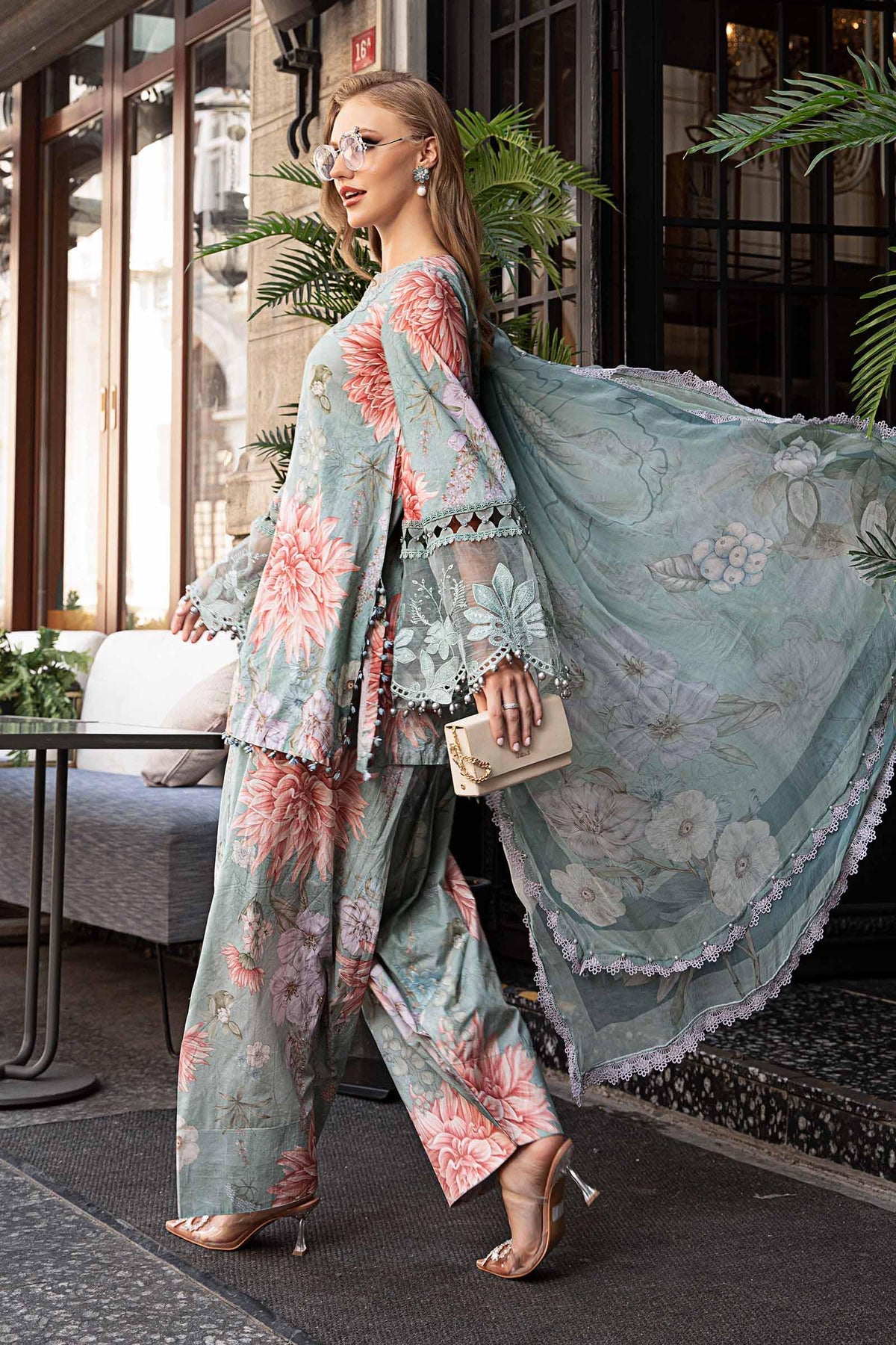 M Prints 3 Piece Unstitched Printed Cambric Suit By Maria B 24