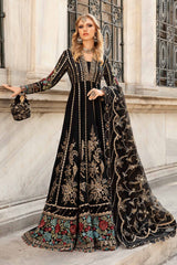 Unstitched Embroidered Cotton Satin Suit  Maria B