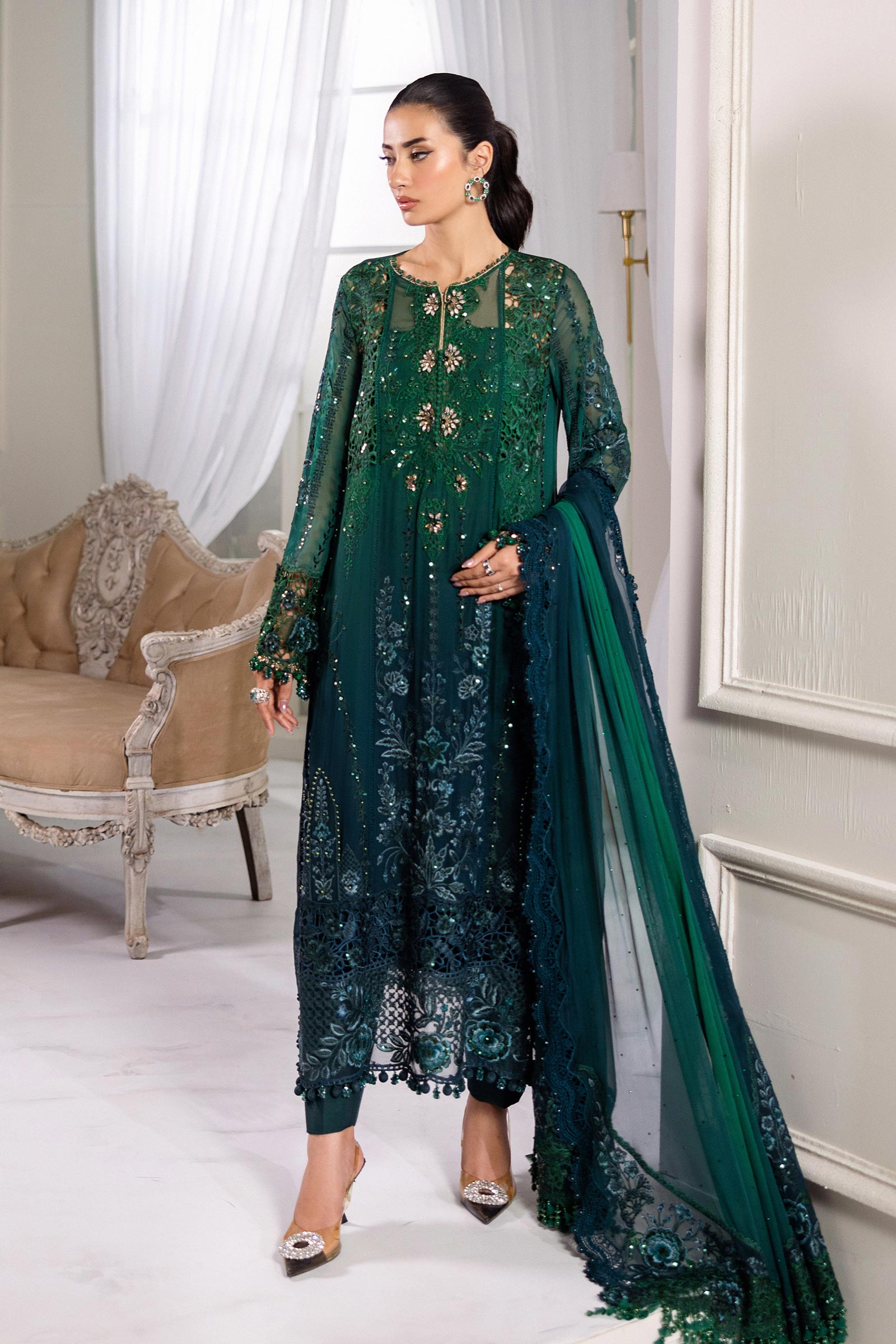 Maria B Unstitched Embroidered Chiffon Collection 25