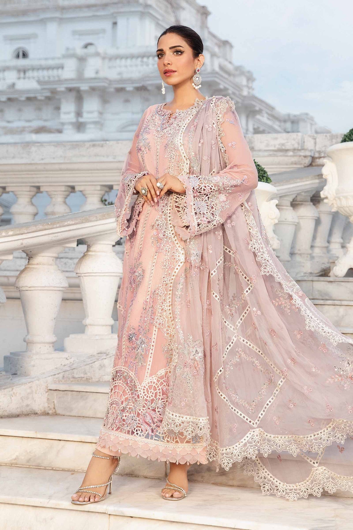 Maria B Unstitched Embroidered Chiffon Collection 24