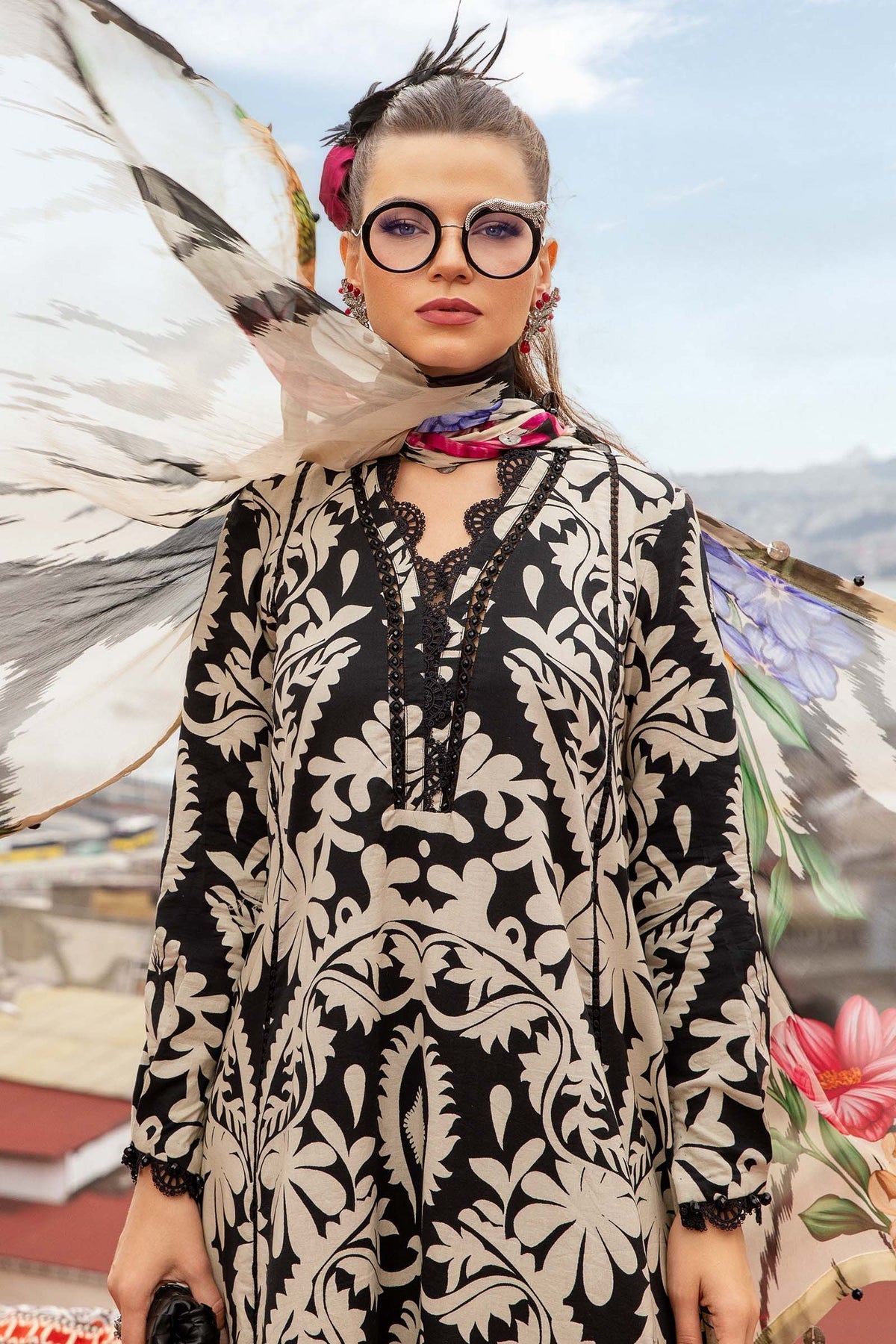 M Prints 3 Piece Unstitched Printed Cambric Suit By Maria B 24