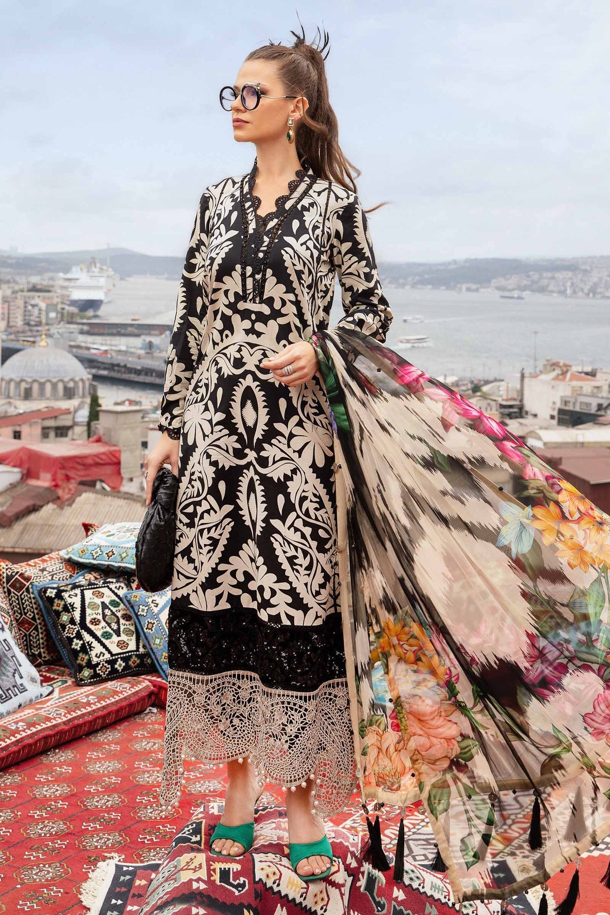 M Prints 3 Piece Unstitched Printed Cambric Suit By Maria B 24