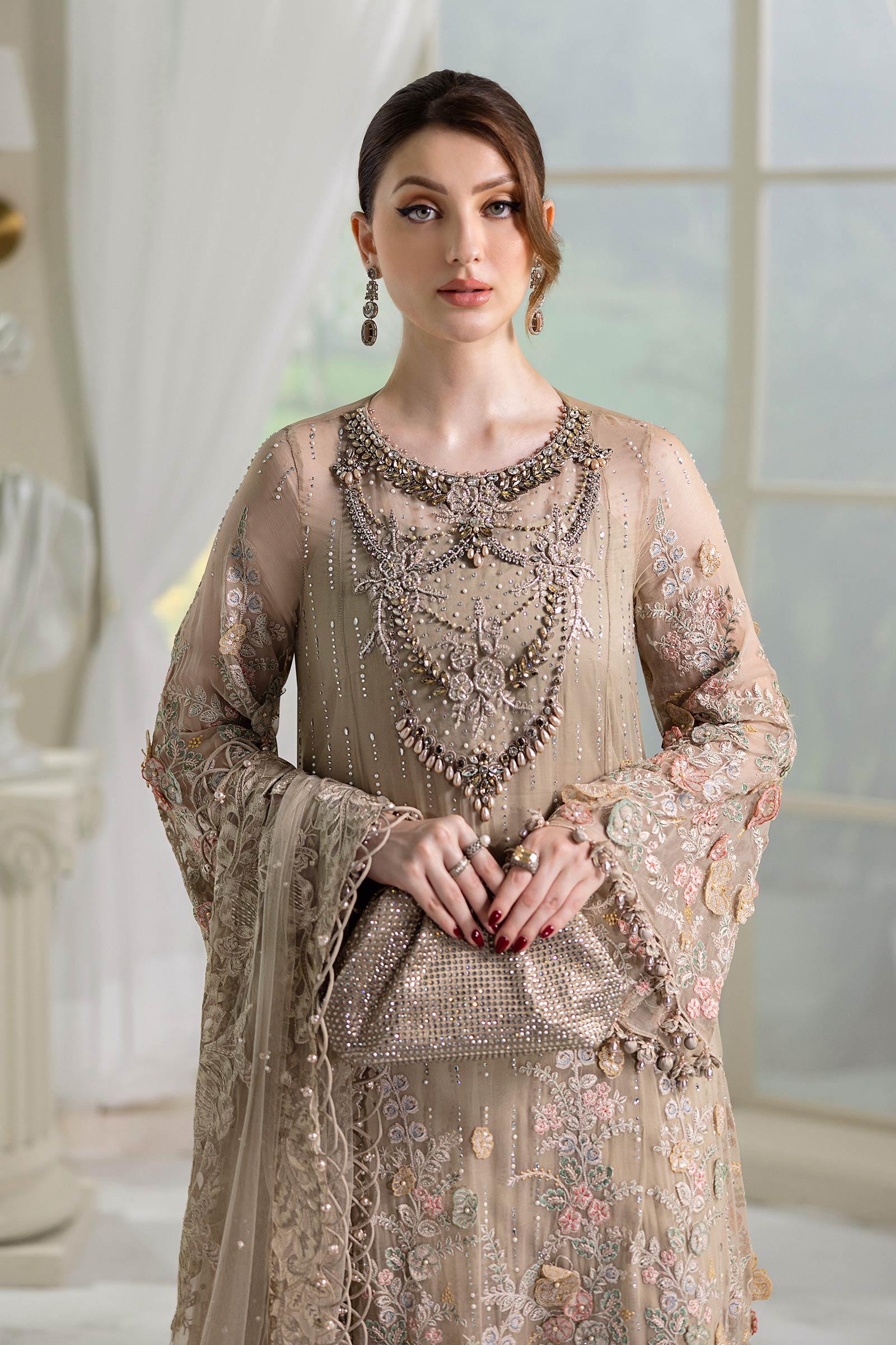 Maria B Unstitched Embroidered Chiffon Collection 25