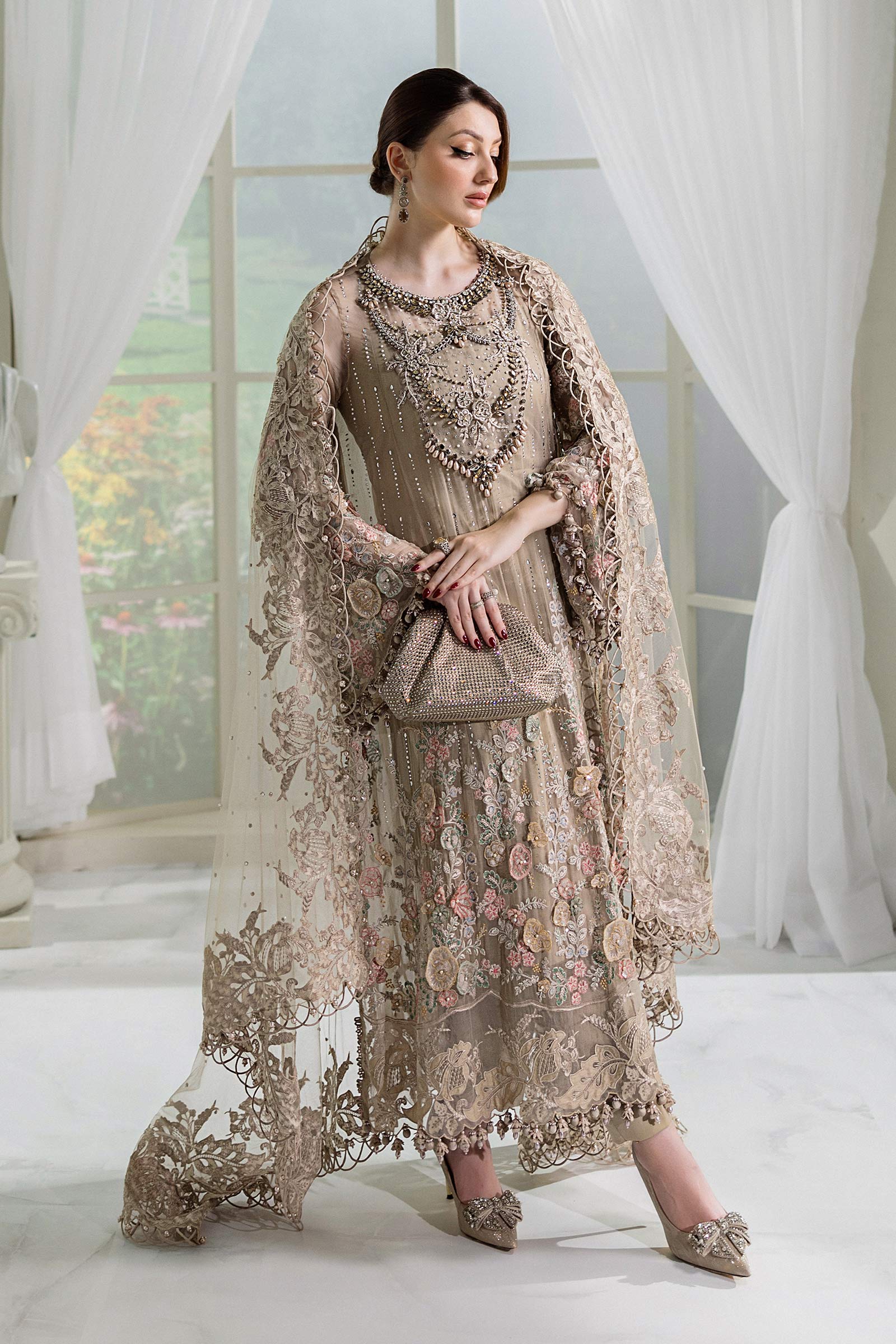 Maria B Unstitched Embroidered Chiffon Collection 25