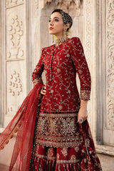 Unstitched Embroidered Cotton Satin Suit  Maria B