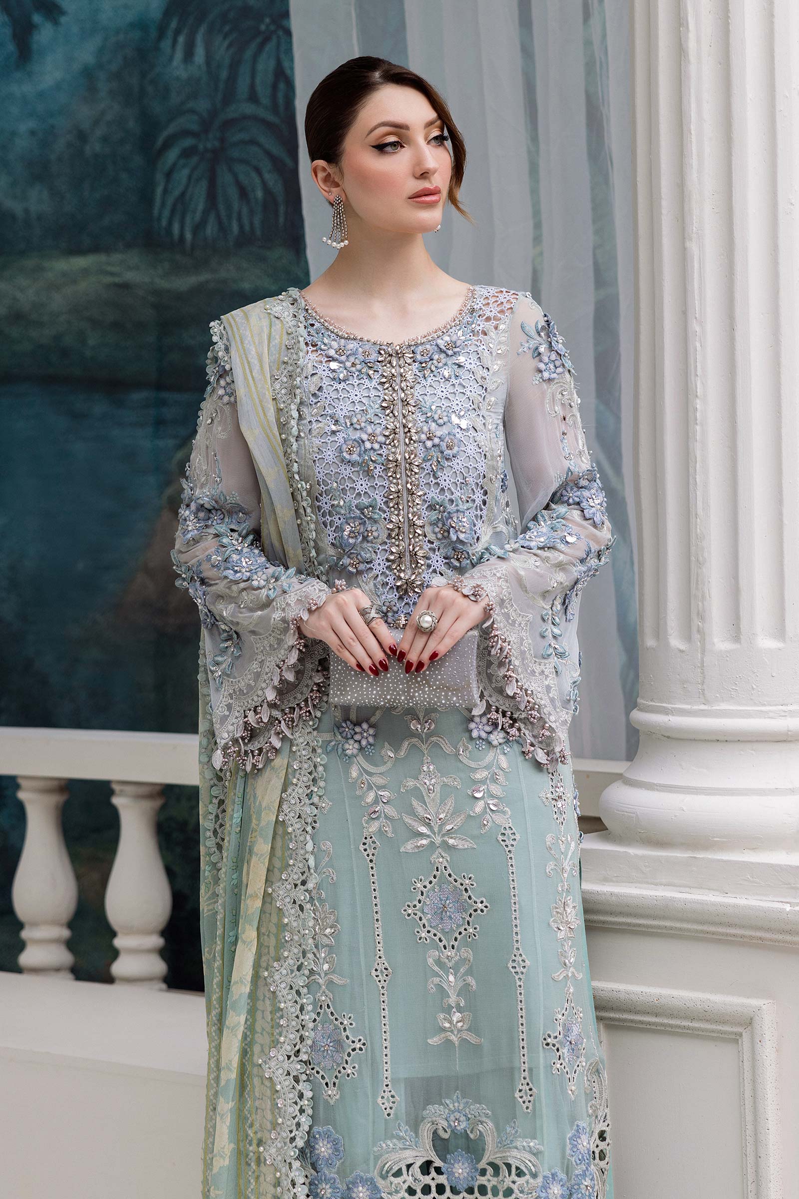 Maria B Unstitched Embroidered Chiffon Collection 25