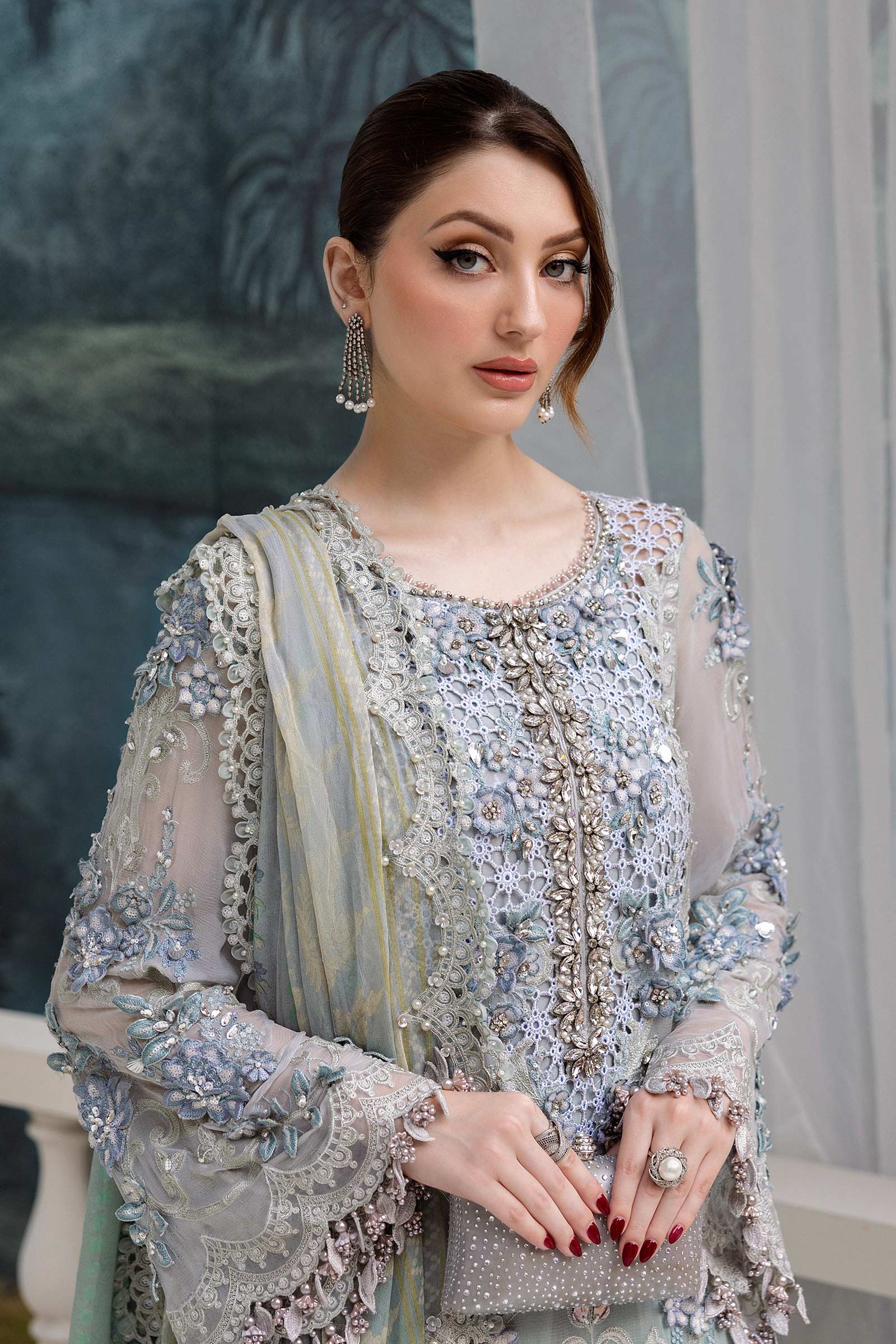 Maria B Unstitched Embroidered Chiffon Collection 25