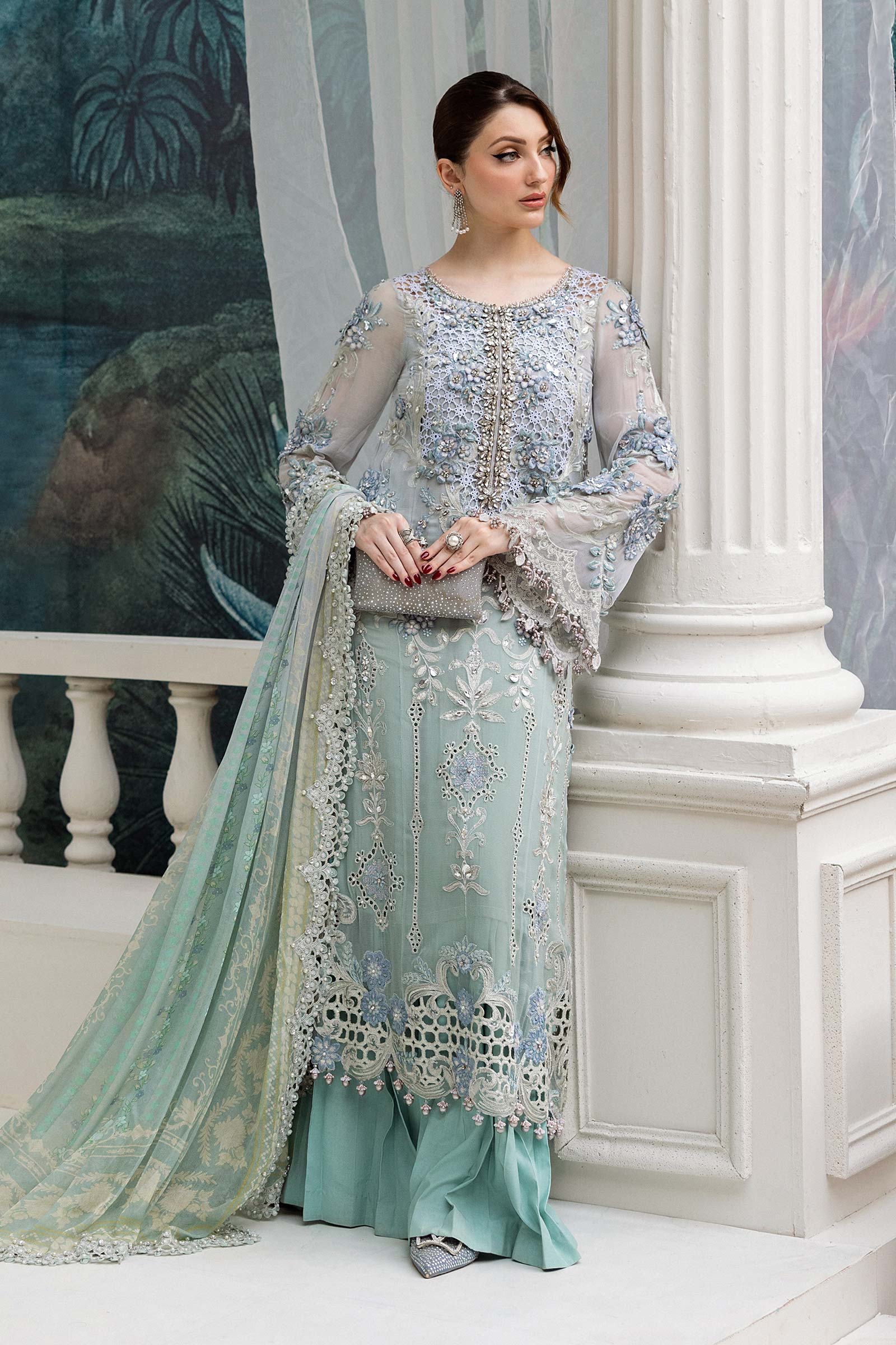 Maria B Unstitched Embroidered Chiffon Collection 25