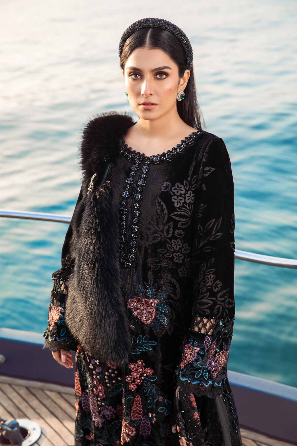 Maria B Luxury Embroidered Linen Collection D-02