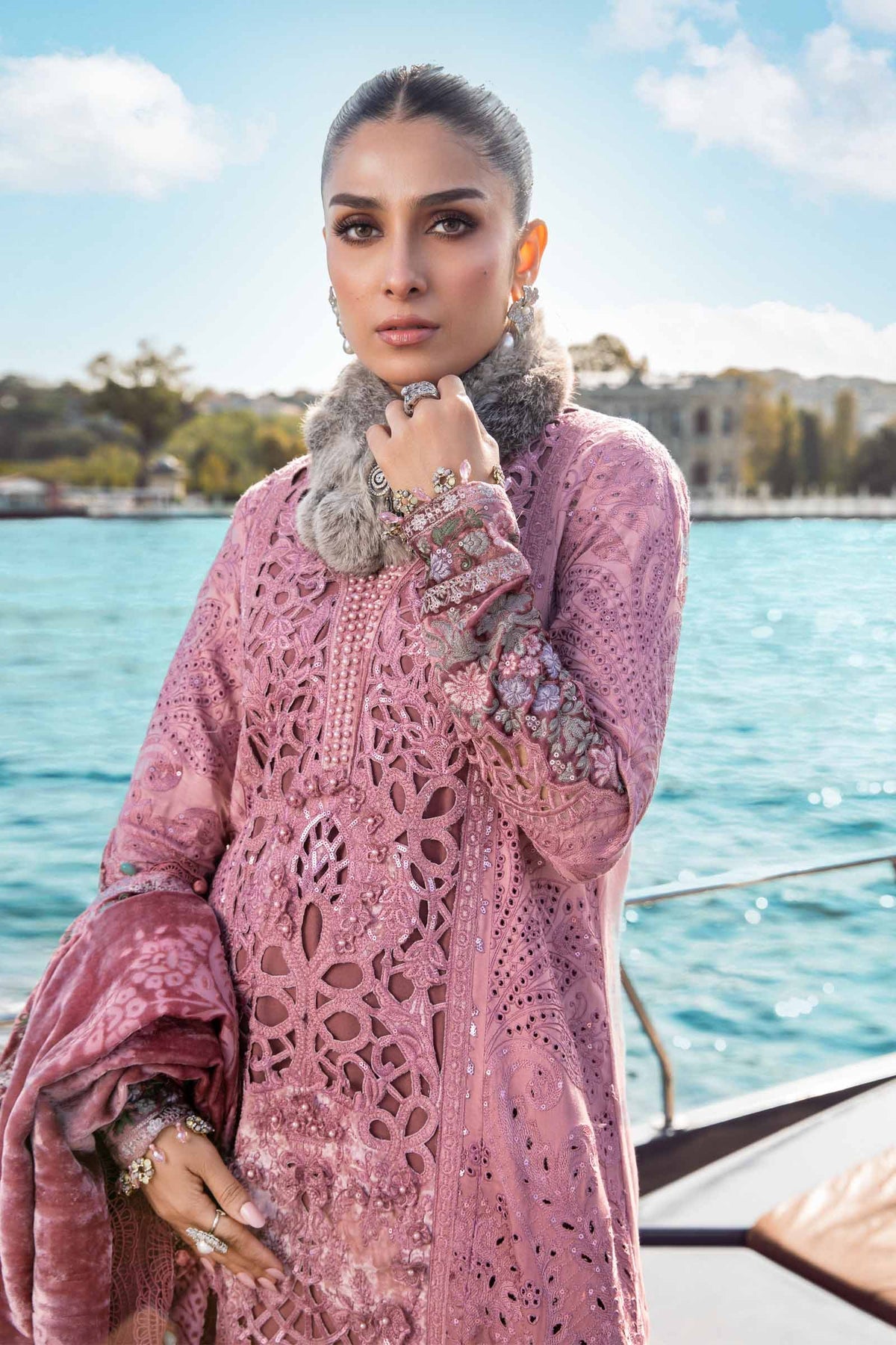 Maria B Luxury Embroidered Linen Collection D-06