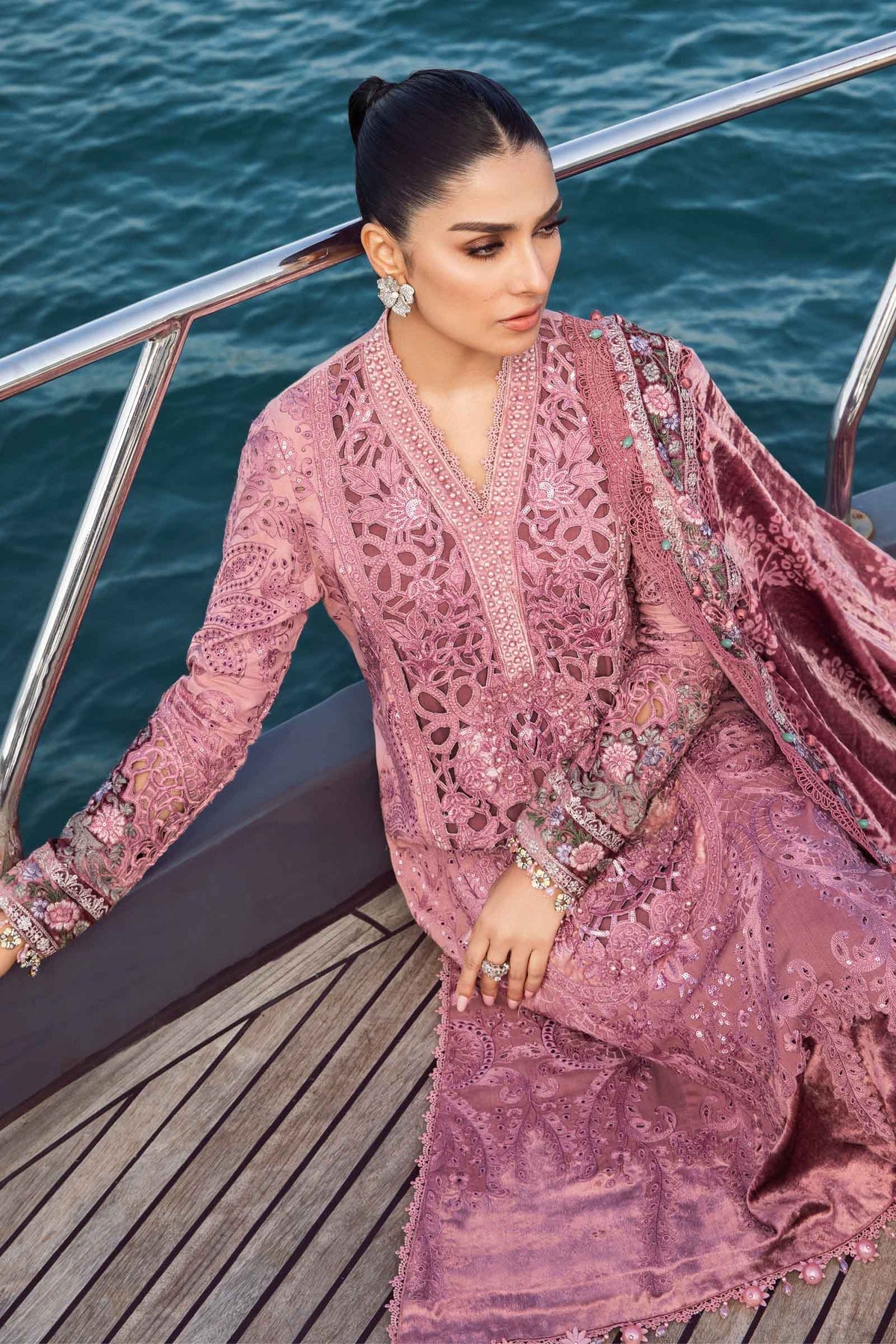 Maria B Luxury Embroidered Linen Collection D-06