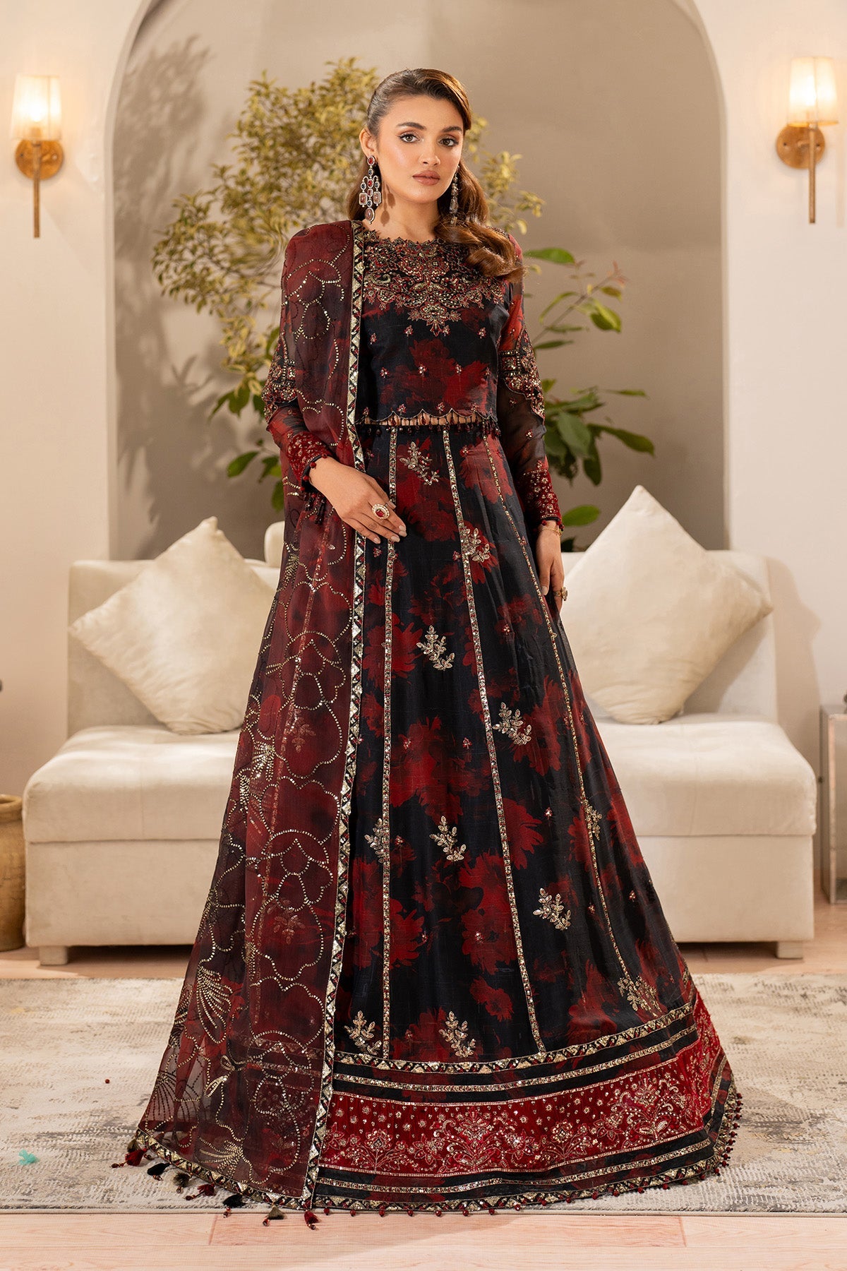 Fleur - Embroidered Printed Chiffon By Alizeh