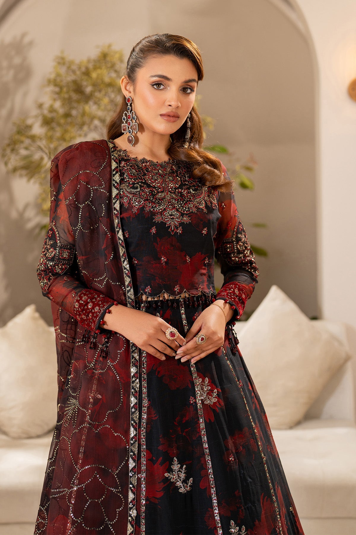 Fleur - Embroidered Printed Chiffon By Alizeh