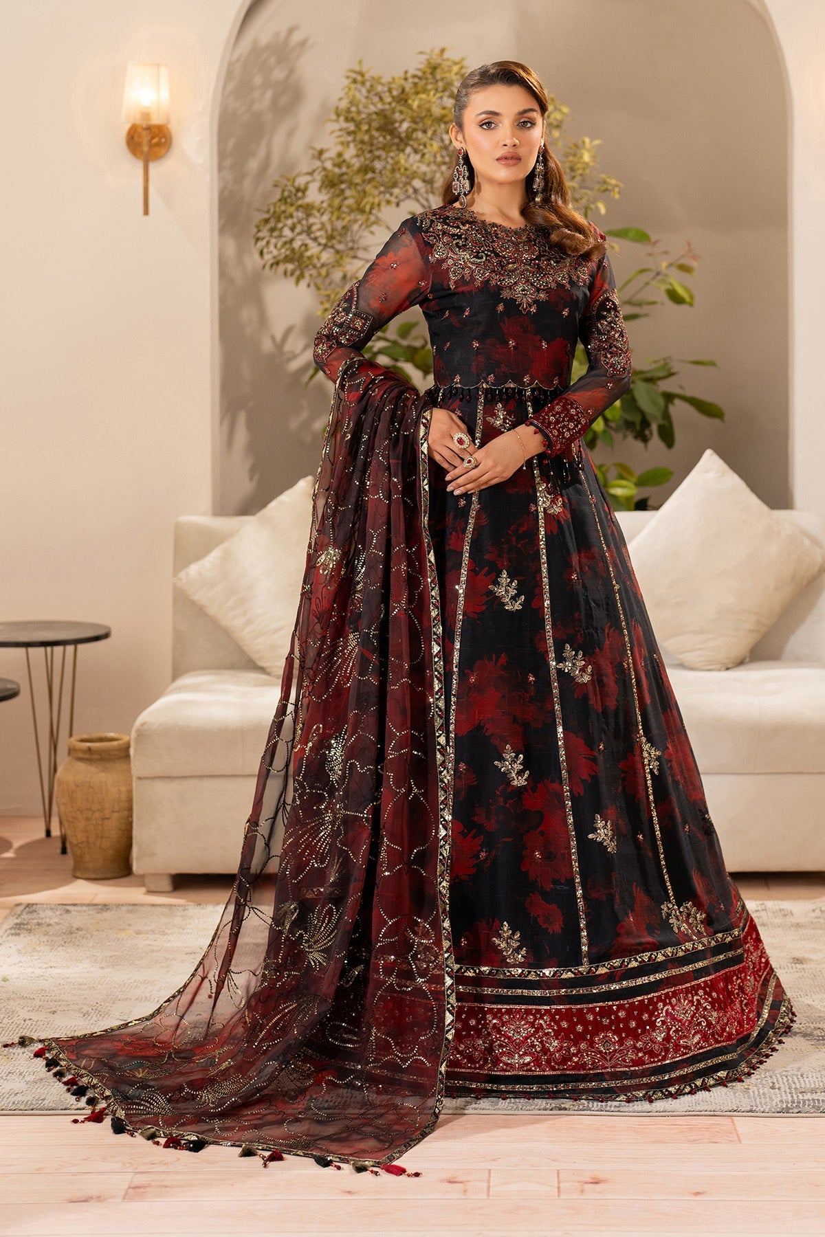 Fleur - Embroidered Printed Chiffon By Alizeh