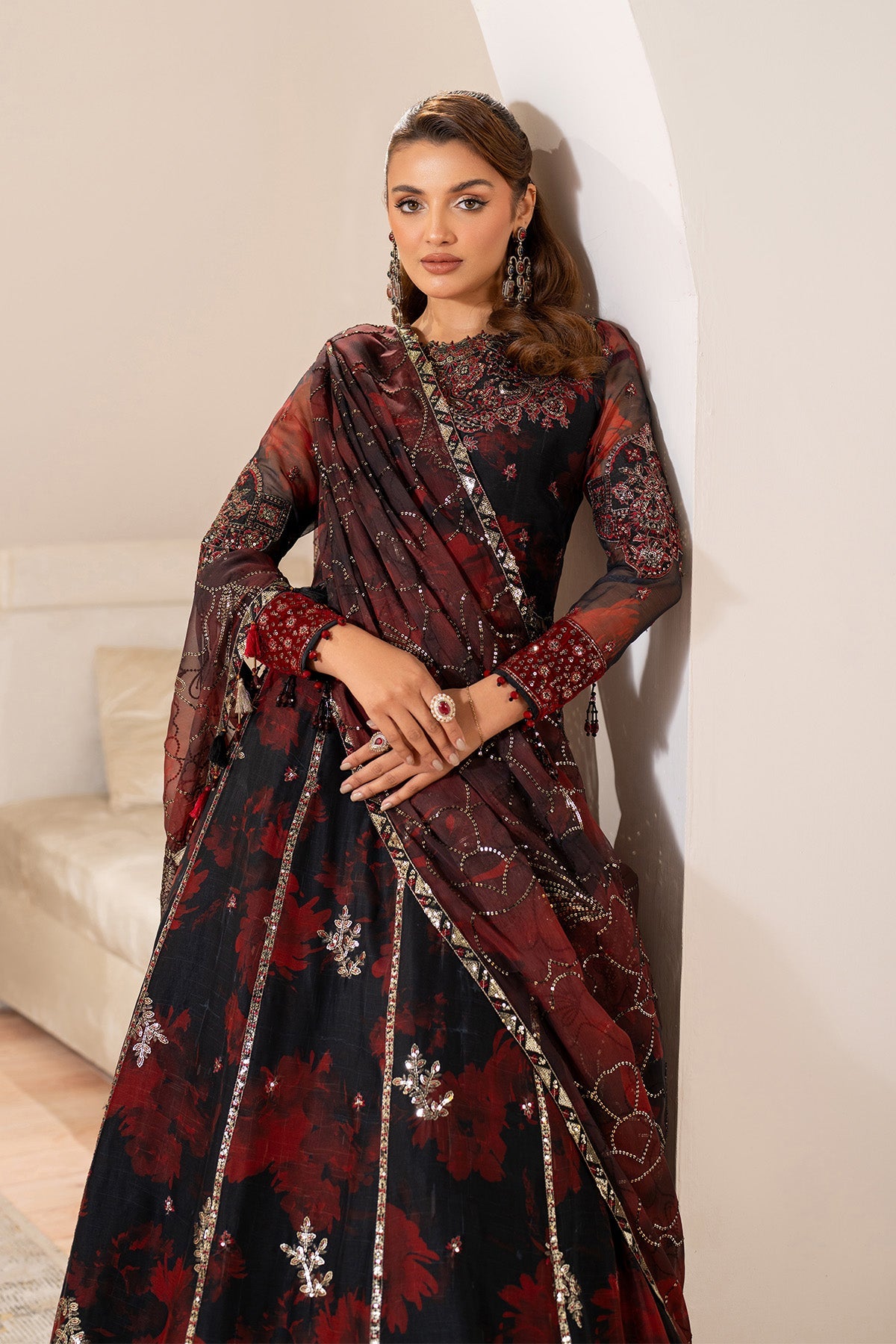 Fleur - Embroidered Printed Chiffon By Alizeh