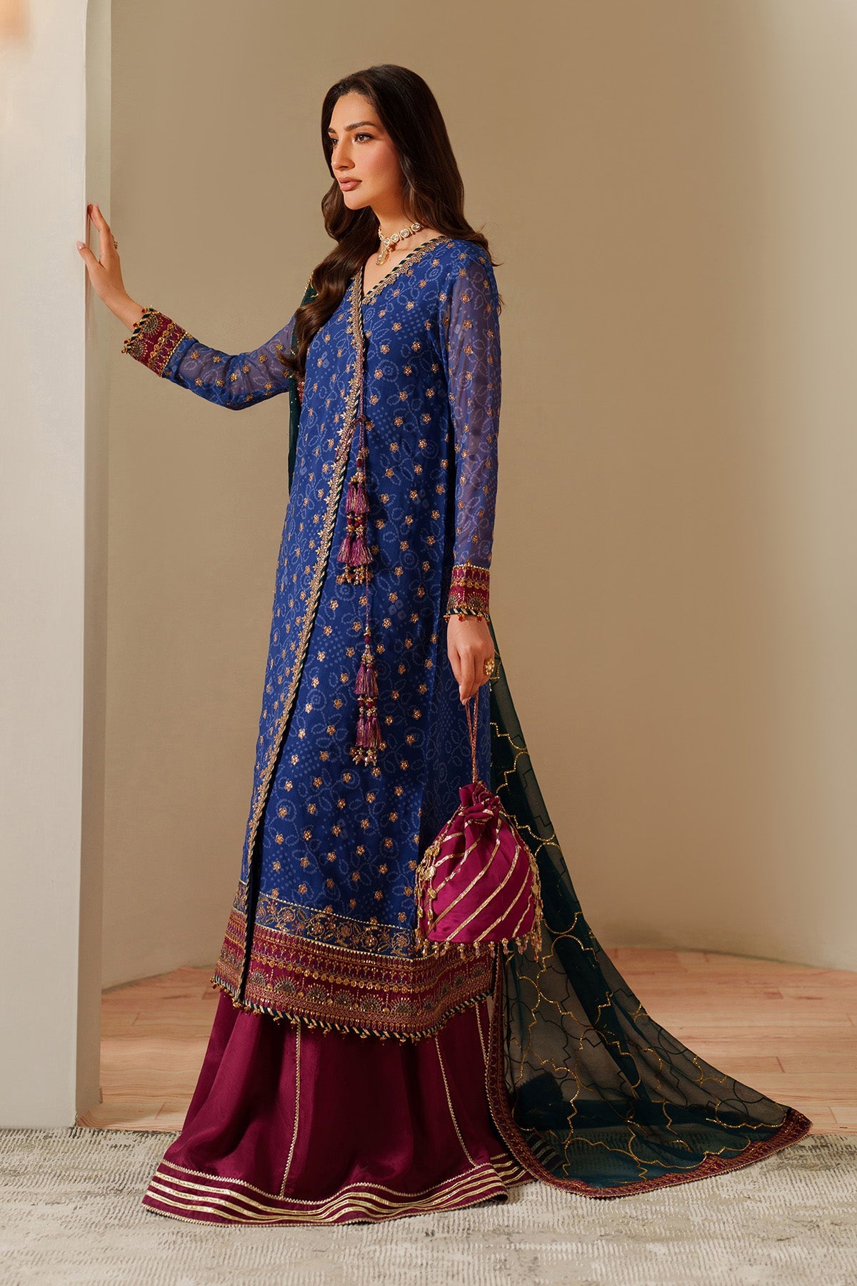 Fleur - Embroidered Printed Chiffon By Alizeh