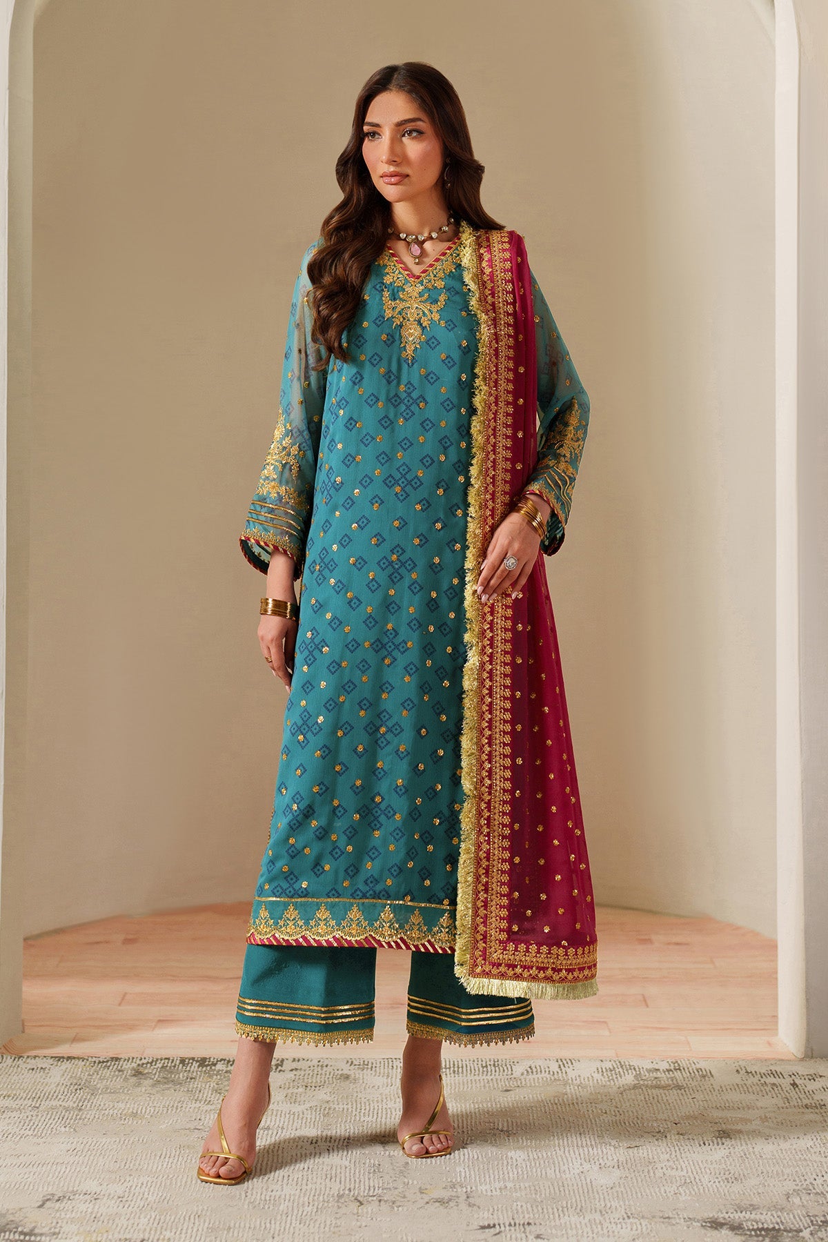 Fleur - Embroidered Printed Chiffon By Alizeh