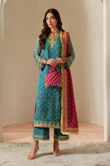 Fleur - Embroidered Printed Chiffon By Alizeh
