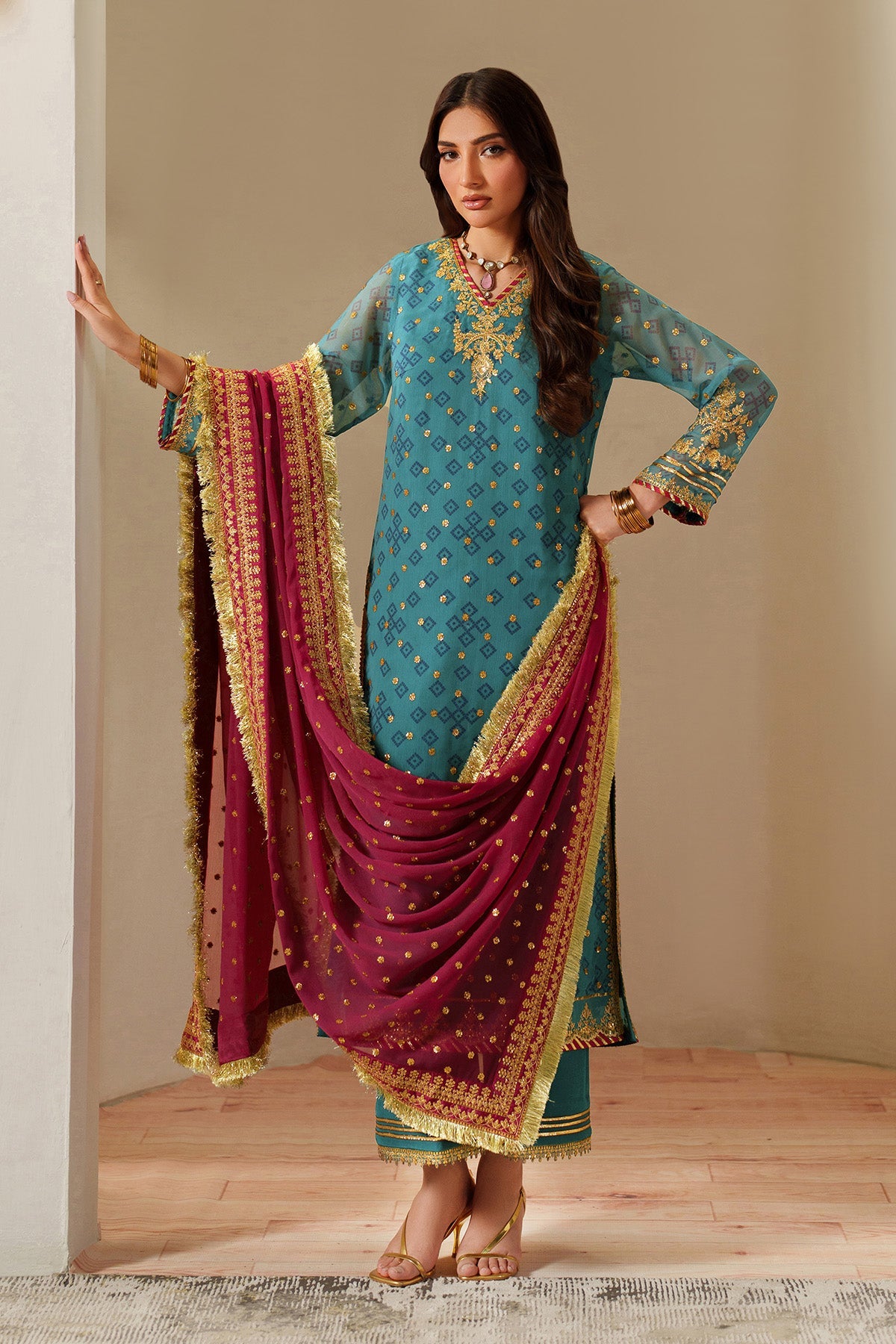 Fleur - Embroidered Printed Chiffon By Alizeh