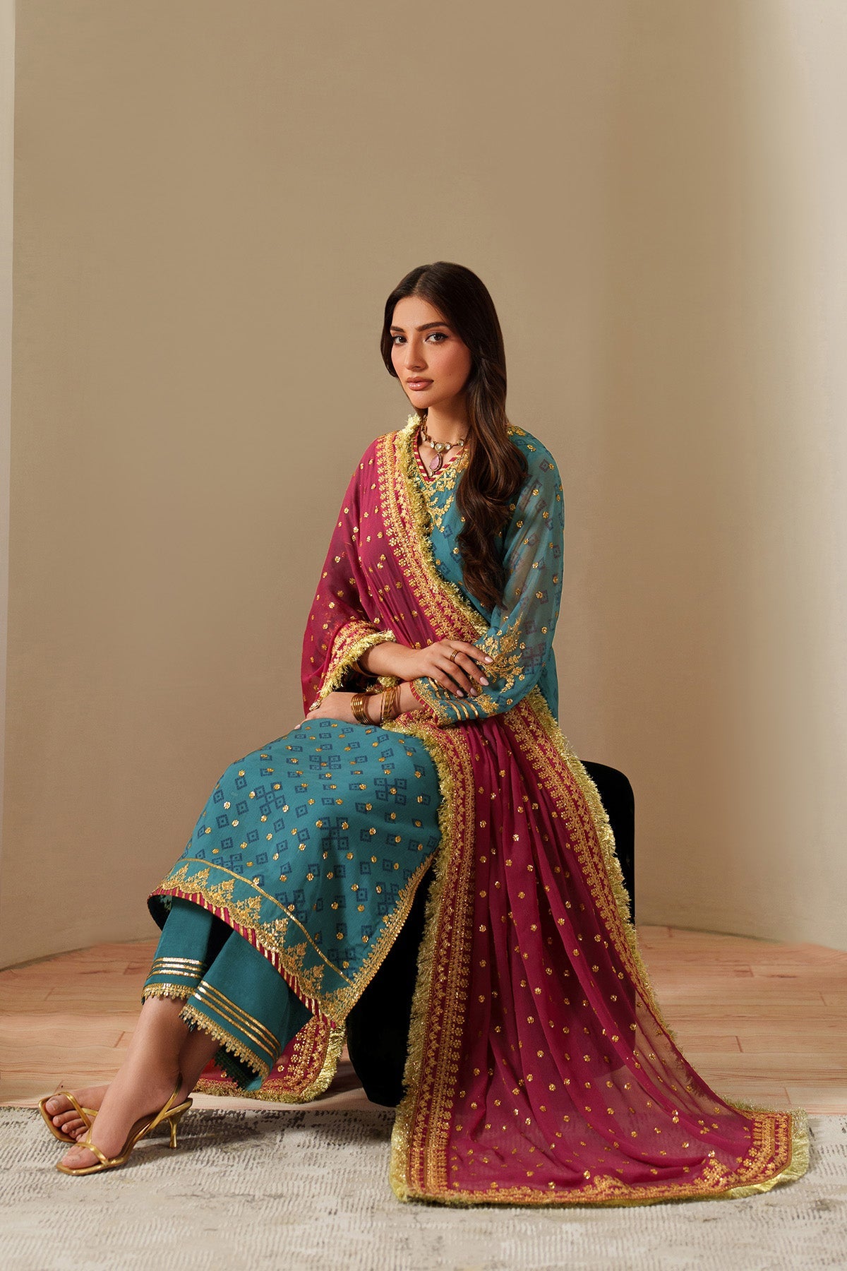 Fleur - Embroidered Printed Chiffon By Alizeh