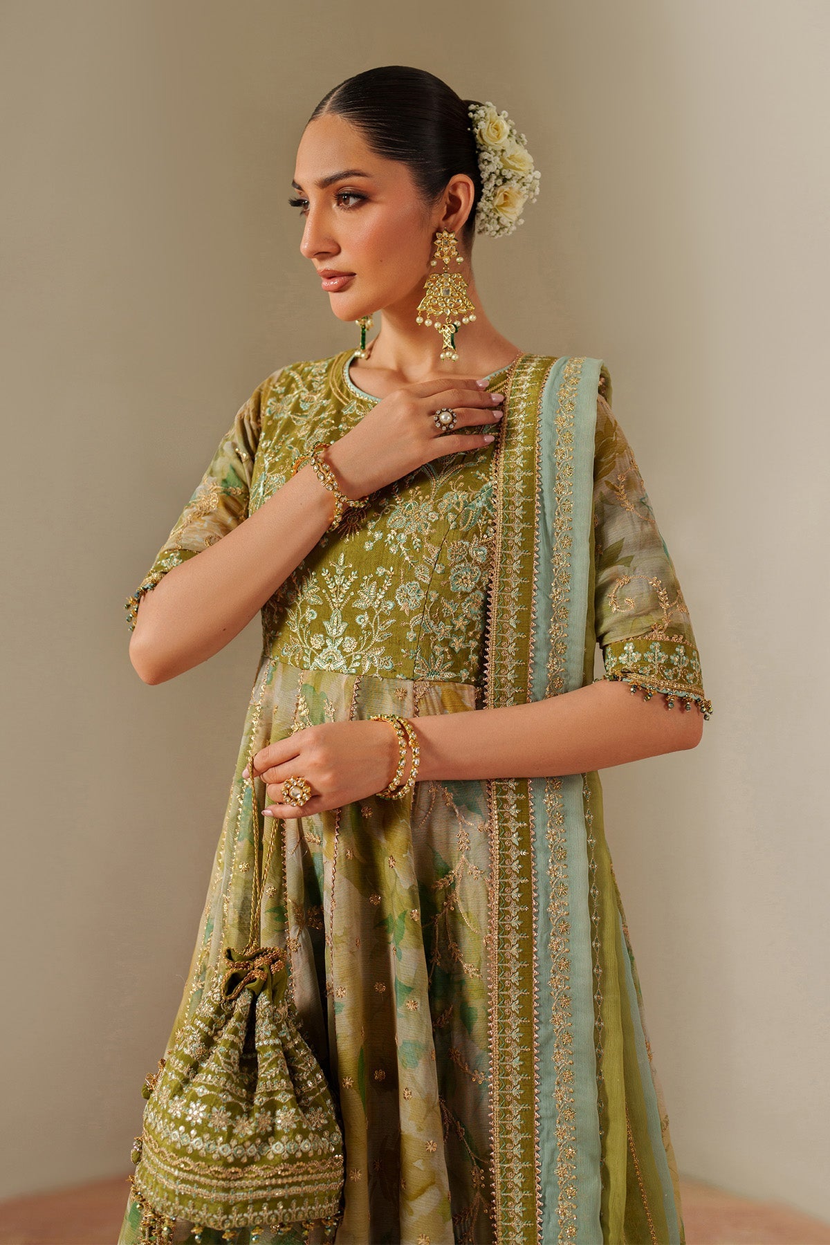 Fleur - Embroidered Printed Chiffon By Alizeh