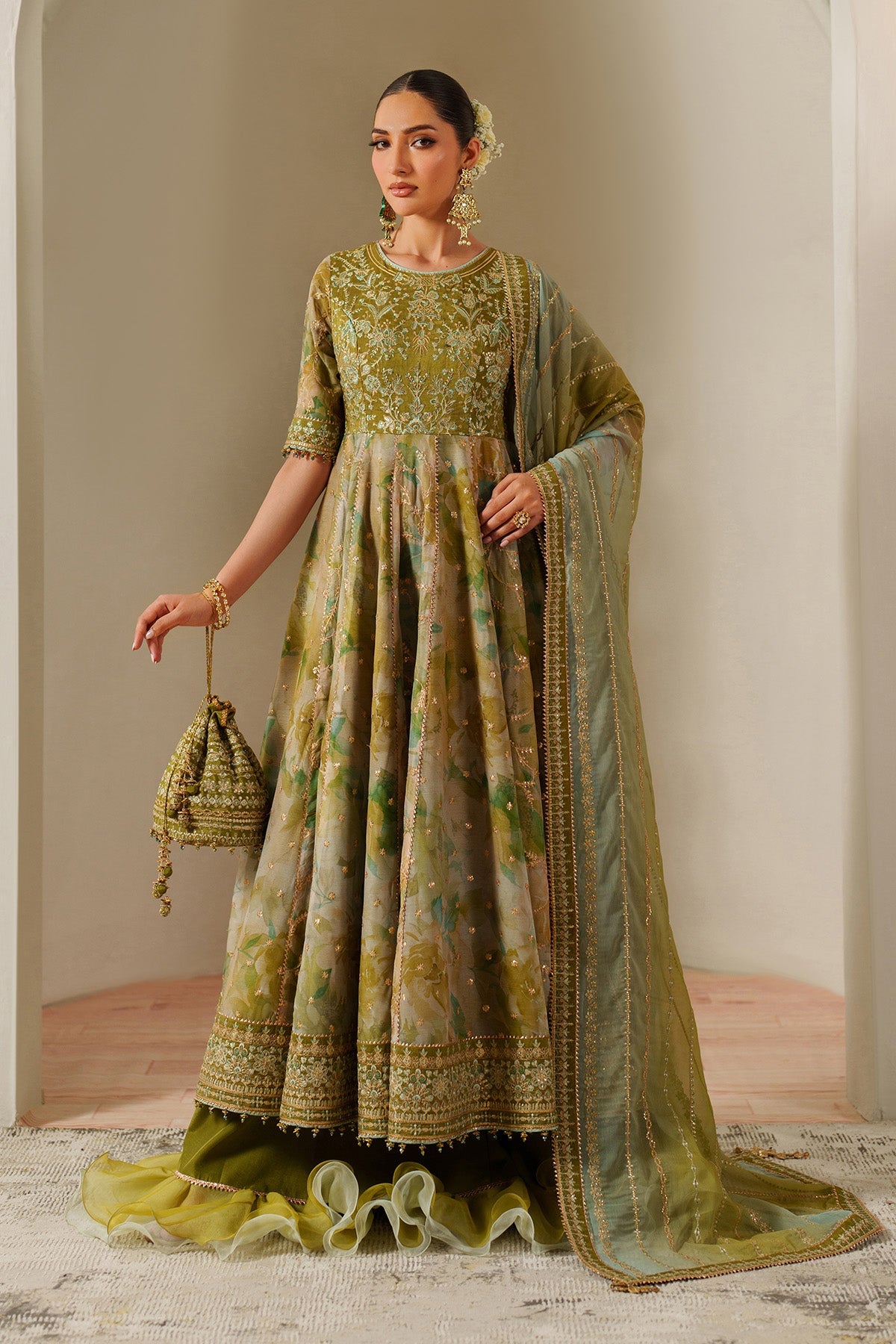 Fleur - Embroidered Printed Chiffon By Alizeh