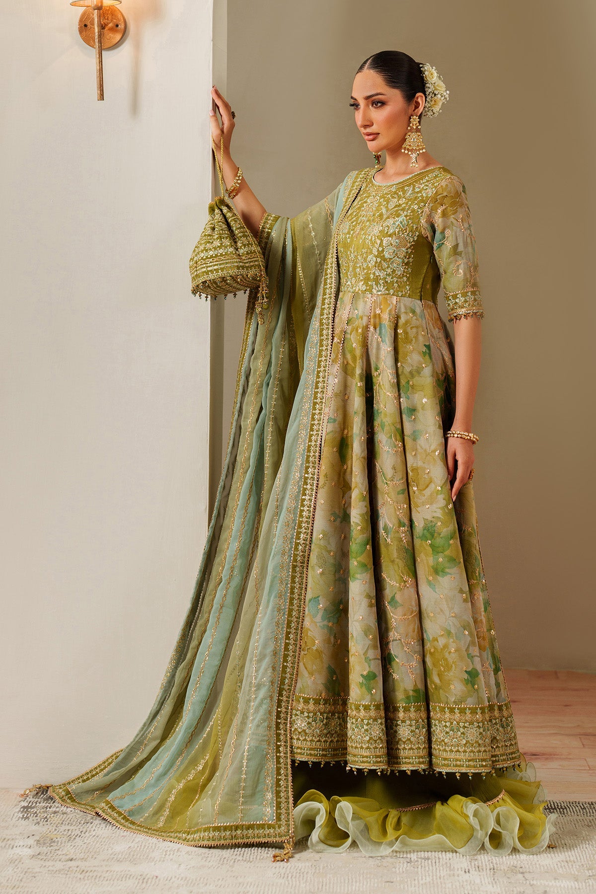 Fleur - Embroidered Printed Chiffon By Alizeh