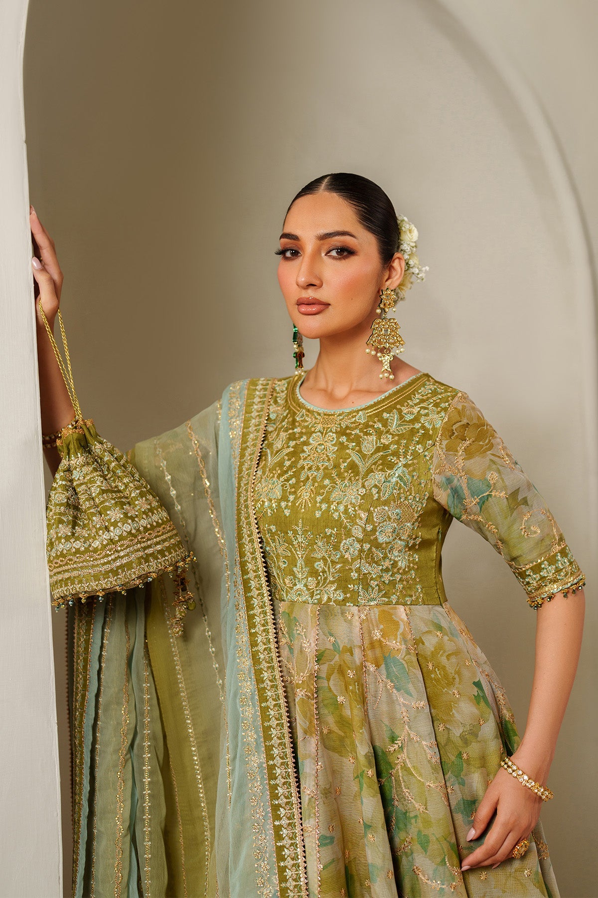 Fleur - Embroidered Printed Chiffon By Alizeh