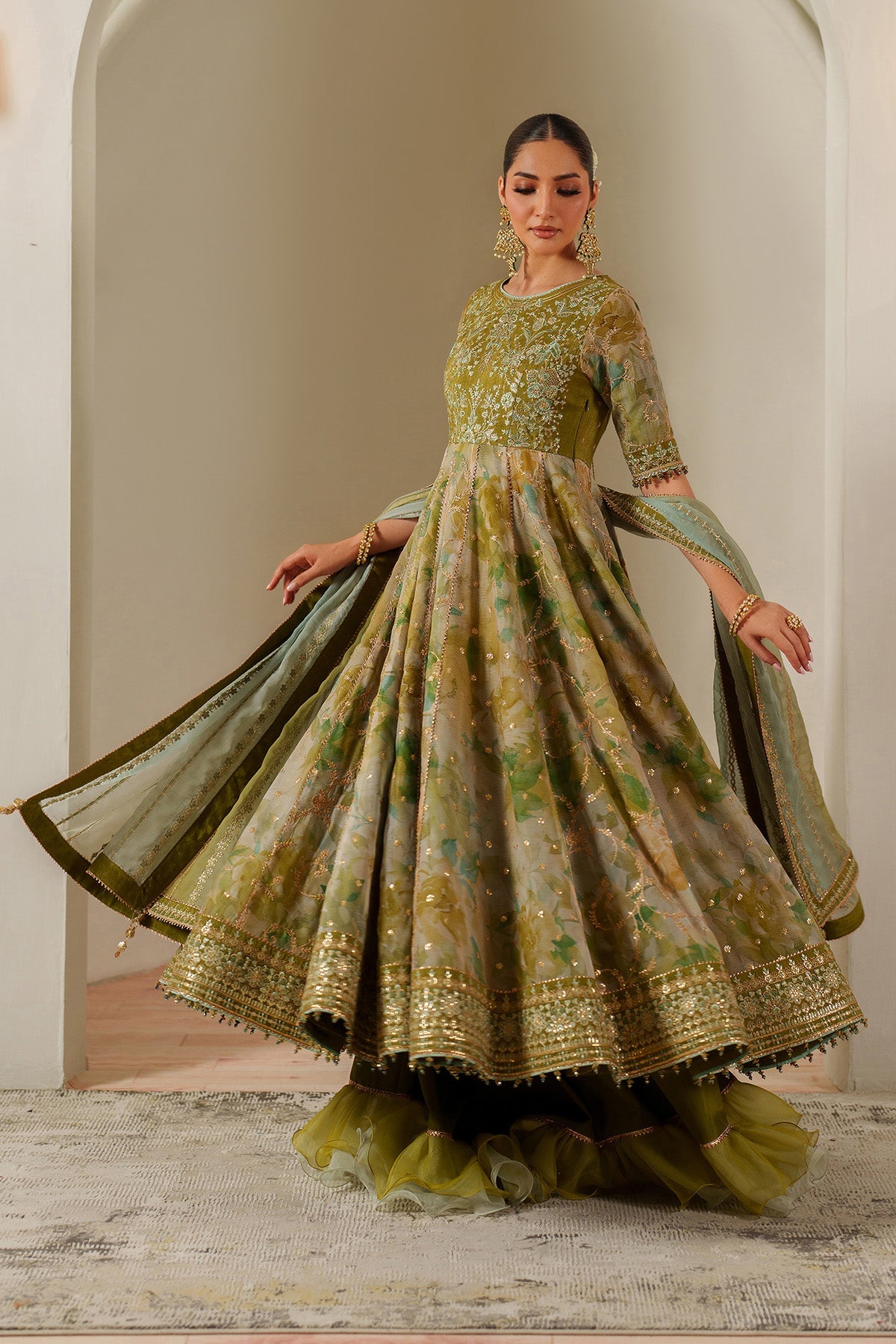 Fleur - Embroidered Printed Chiffon By Alizeh