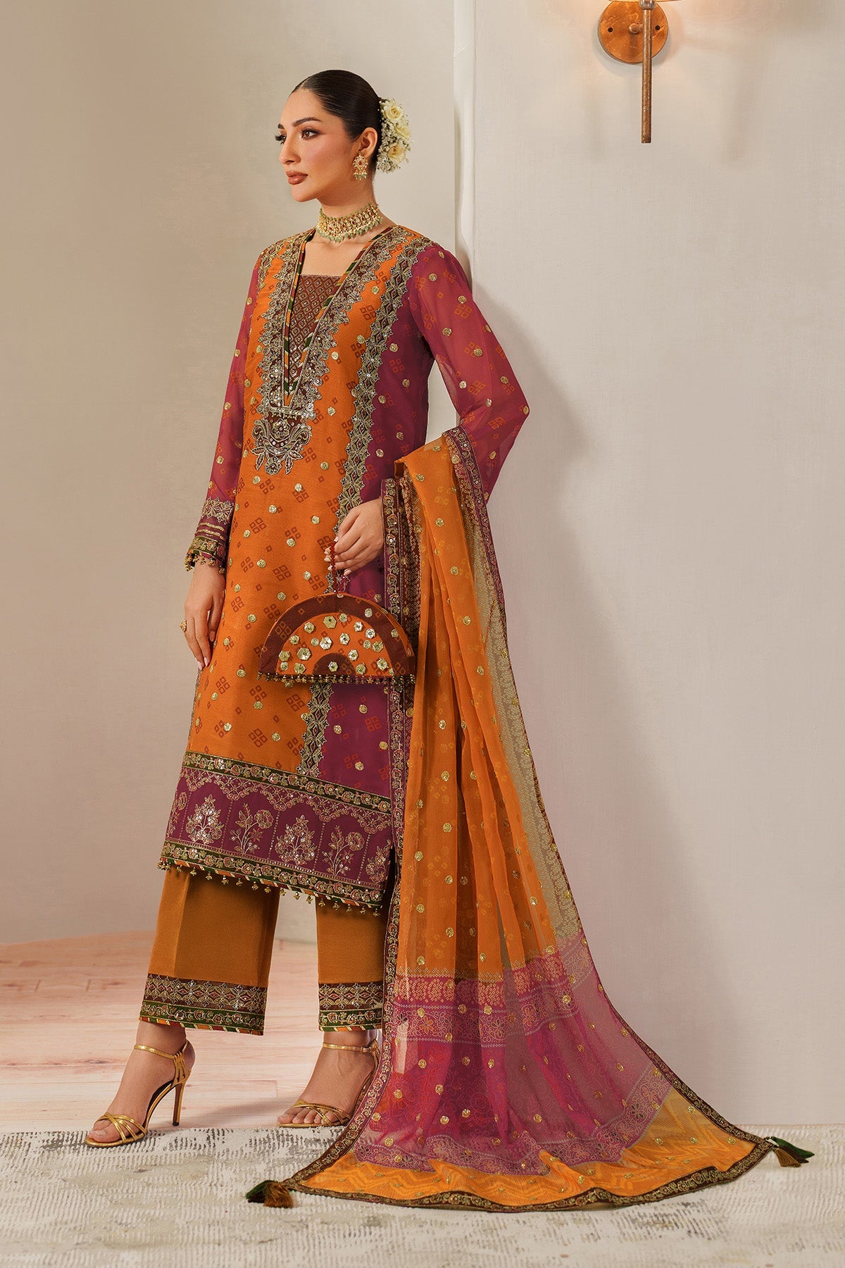 Fleur - Embroidered Printed Chiffon By Alizeh