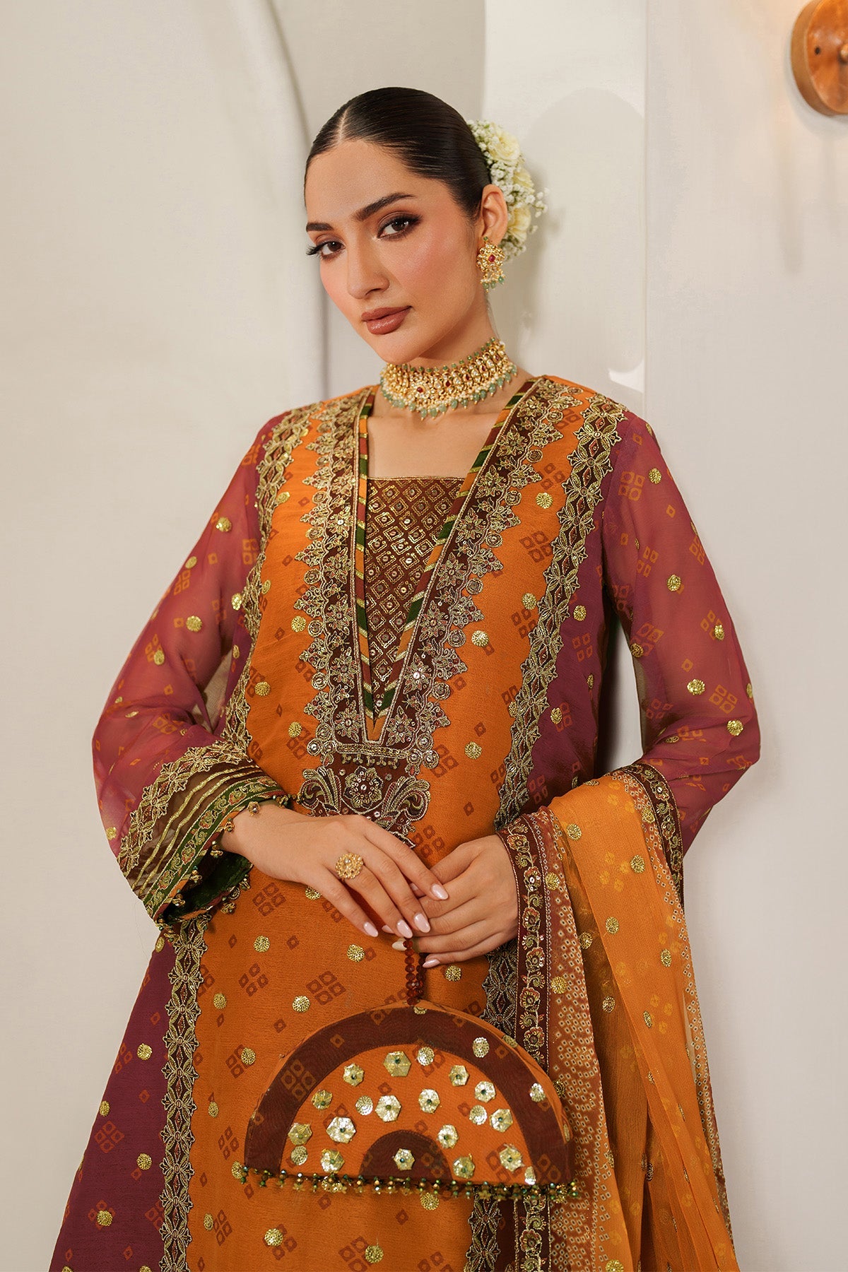 Fleur - Embroidered Printed Chiffon By Alizeh