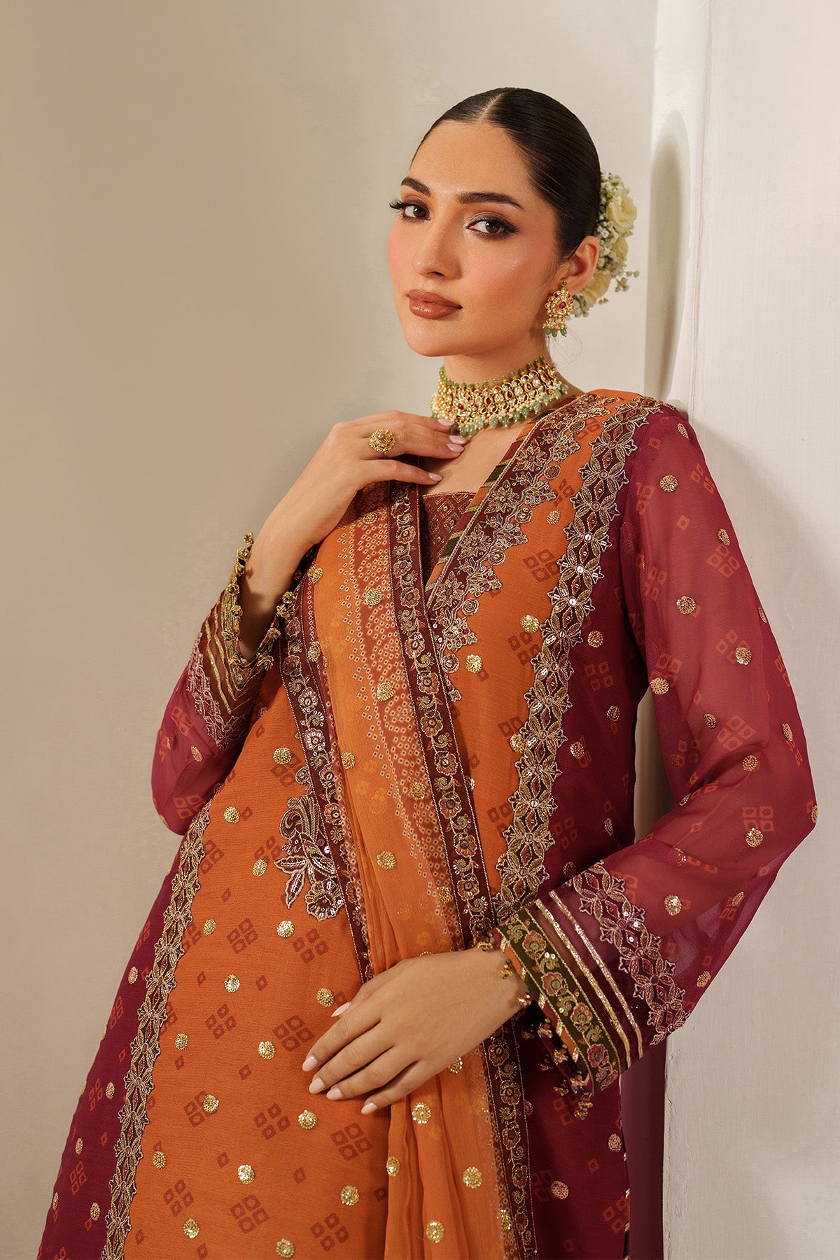 Fleur - Embroidered Printed Chiffon By Alizeh