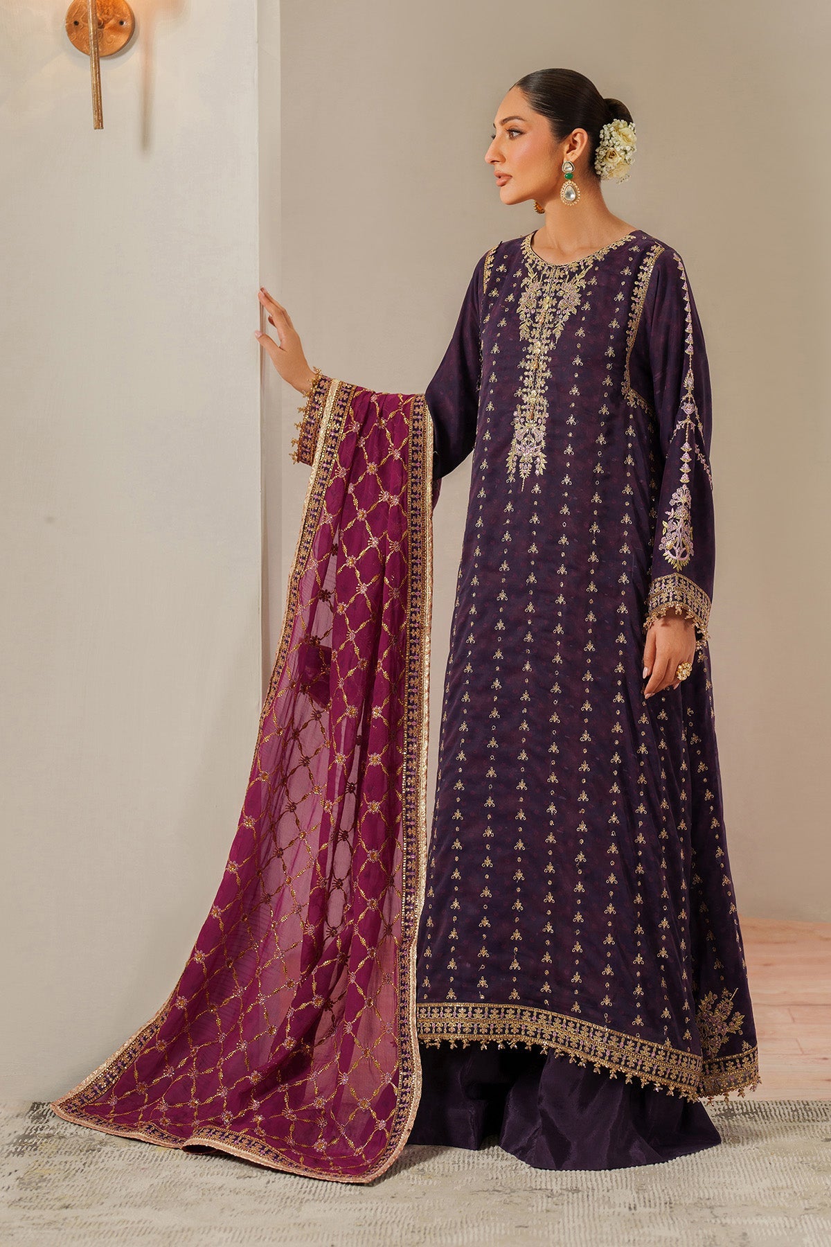 Fleur - Embroidered Printed Chiffon By Alizeh