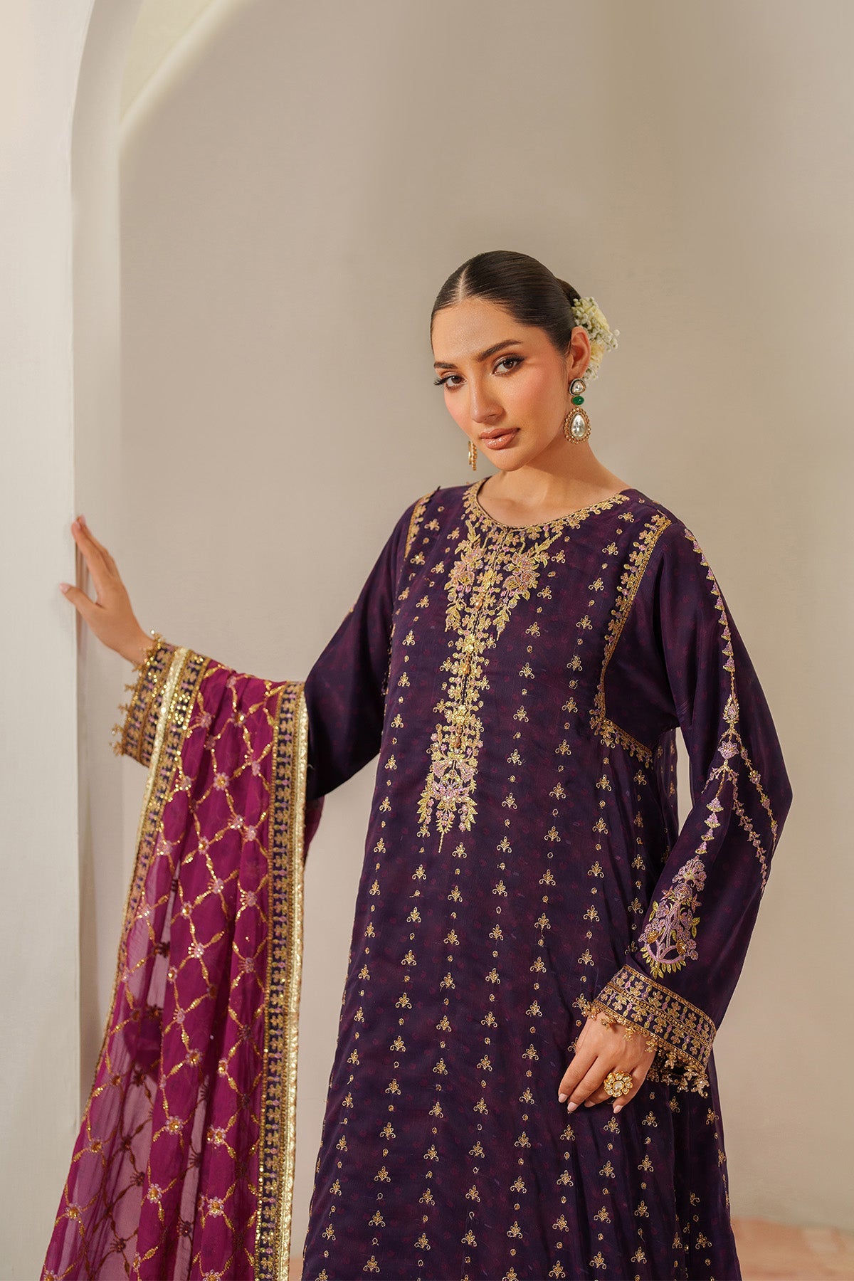 Fleur - Embroidered Printed Chiffon By Alizeh