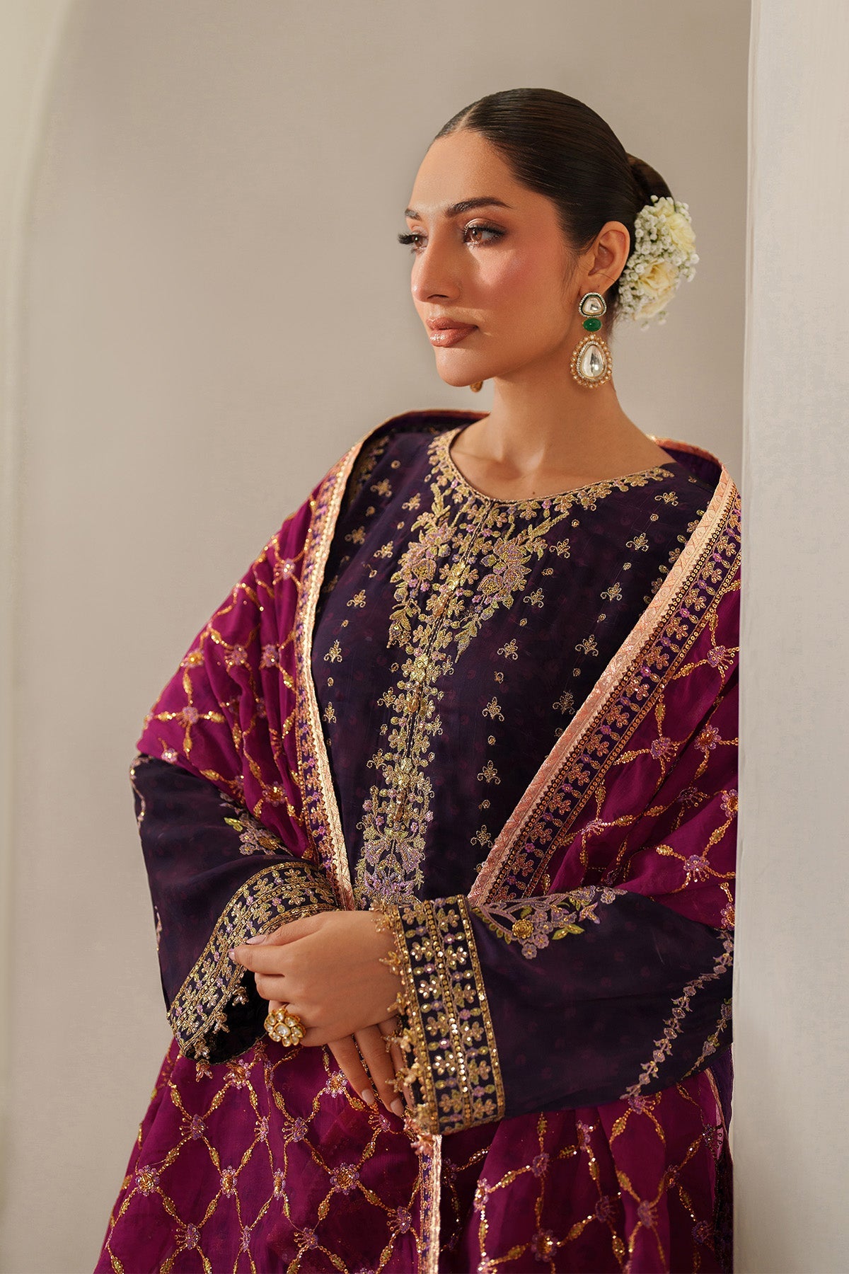 Fleur - Embroidered Printed Chiffon By Alizeh