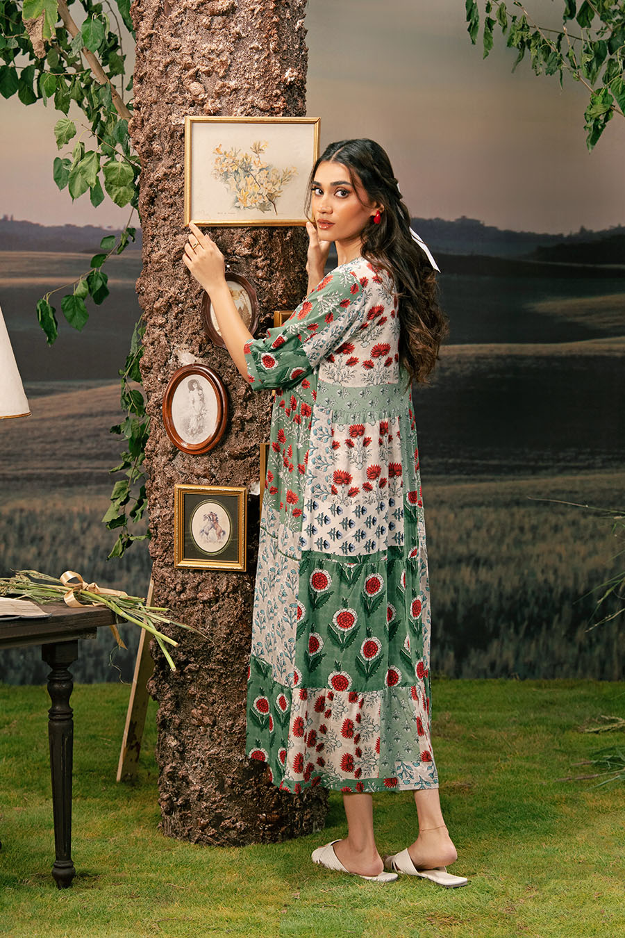M Basic Unstitched Embroidered Arabic Lawn By Maria B